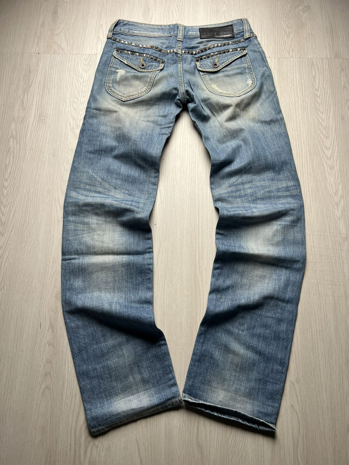 5351 POUR LES HOMMES 5351 Pour Less Hommes Spike Studded Distressed Jeans Size US 29 - 2 Thumbnail