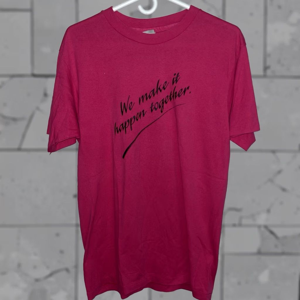 Hanes VINTAGE Hanes USWEST Pink Cotton Blend Graphic Tee Mens Size L USA Single Stitch Size US L / EU 52-54 / 3 - 1 Thumbnail