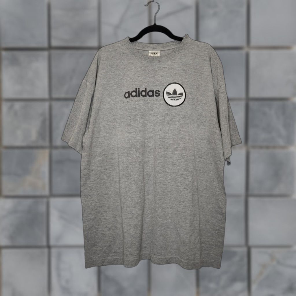 Adidas VINTAGE Adidas Shirt XL Gr ay Oversized 90s Logo VTG Size US XL / EU 56 / 4 - 1 Thumbnail