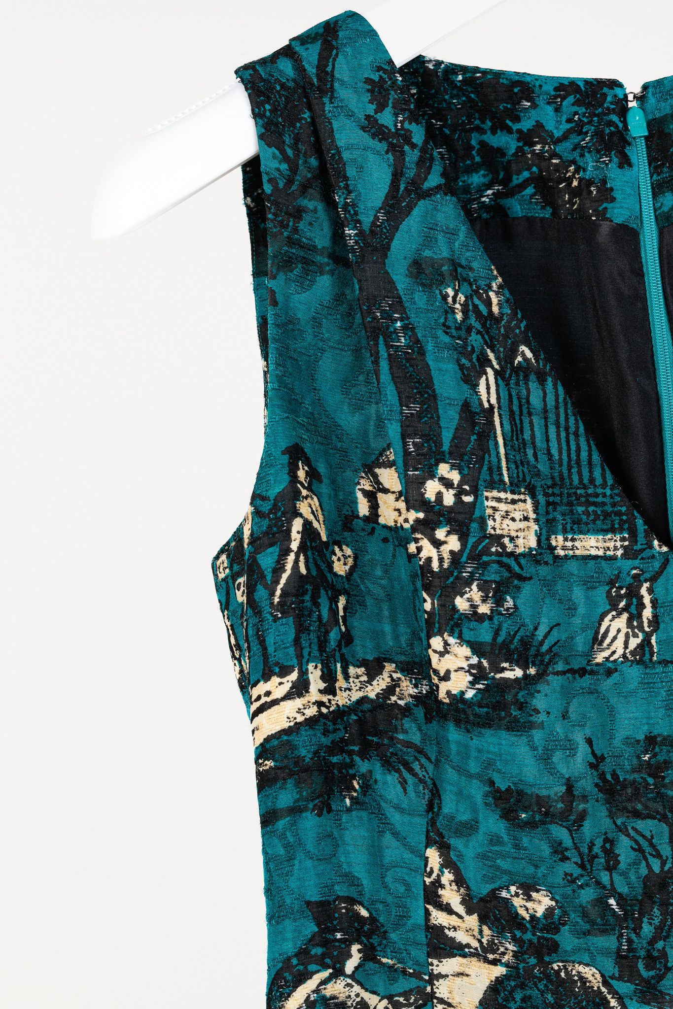 Oscar De La Renta Oscar de la Renta AW13 Jacquard Sleeveless Pleated Dress Size M / US 6-8 / IT 42-44 - 5 Thumbnail