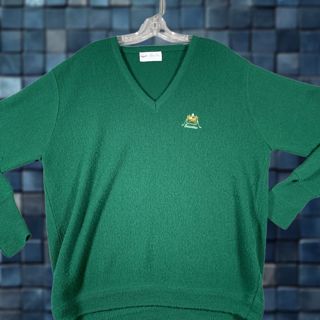 Vintage VINTAGE Pickering Sweater Mens L Green V Neck Seaview Golf Tennis Pullover Size US L / EU 52-54 / 3 - 1 Thumbnail
