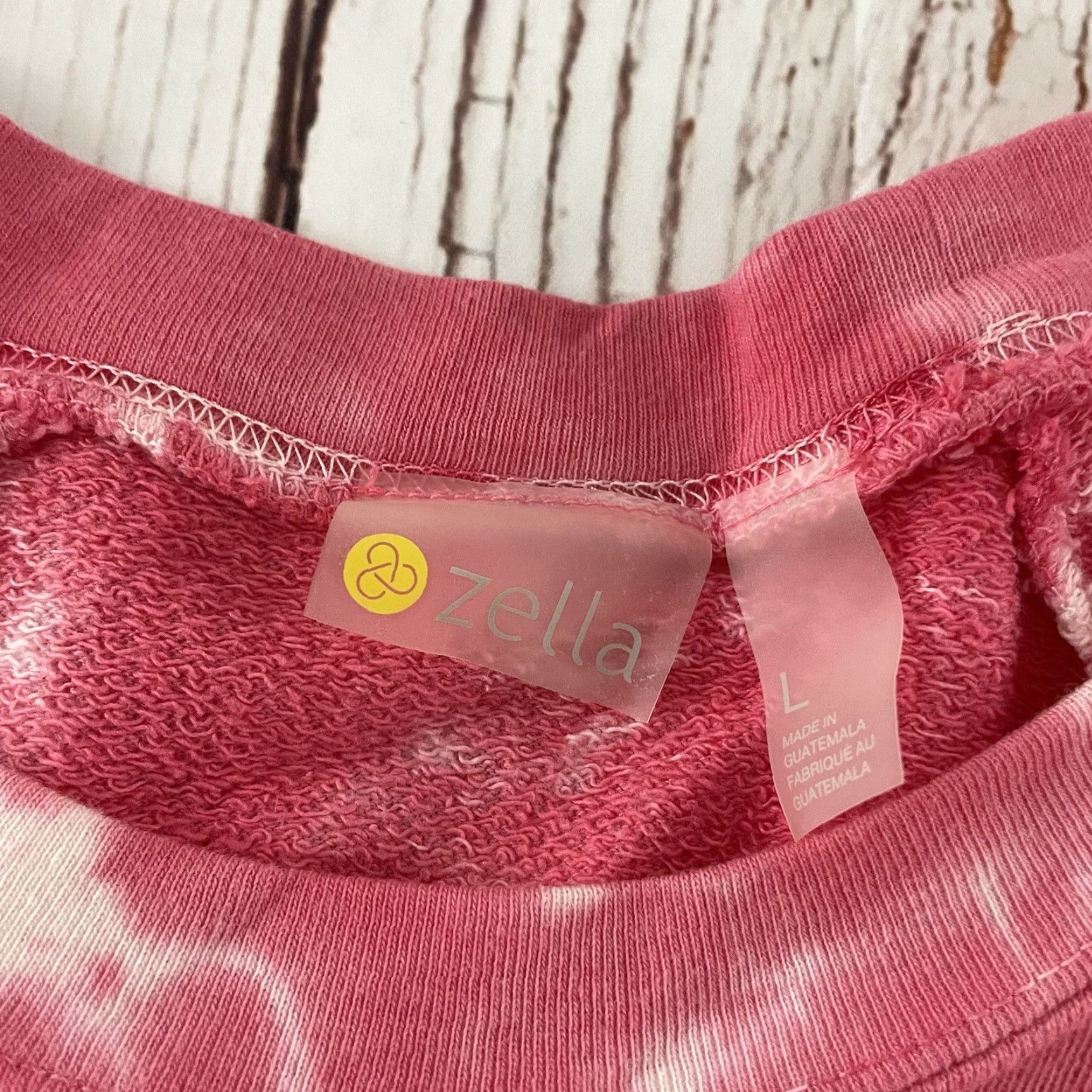 Vintage Zella Sweatshirt Crew Neck Pink Women Large Tie Dye Pullover Activewear Size L / US 10 / IT 46 - 2 Thumbnail