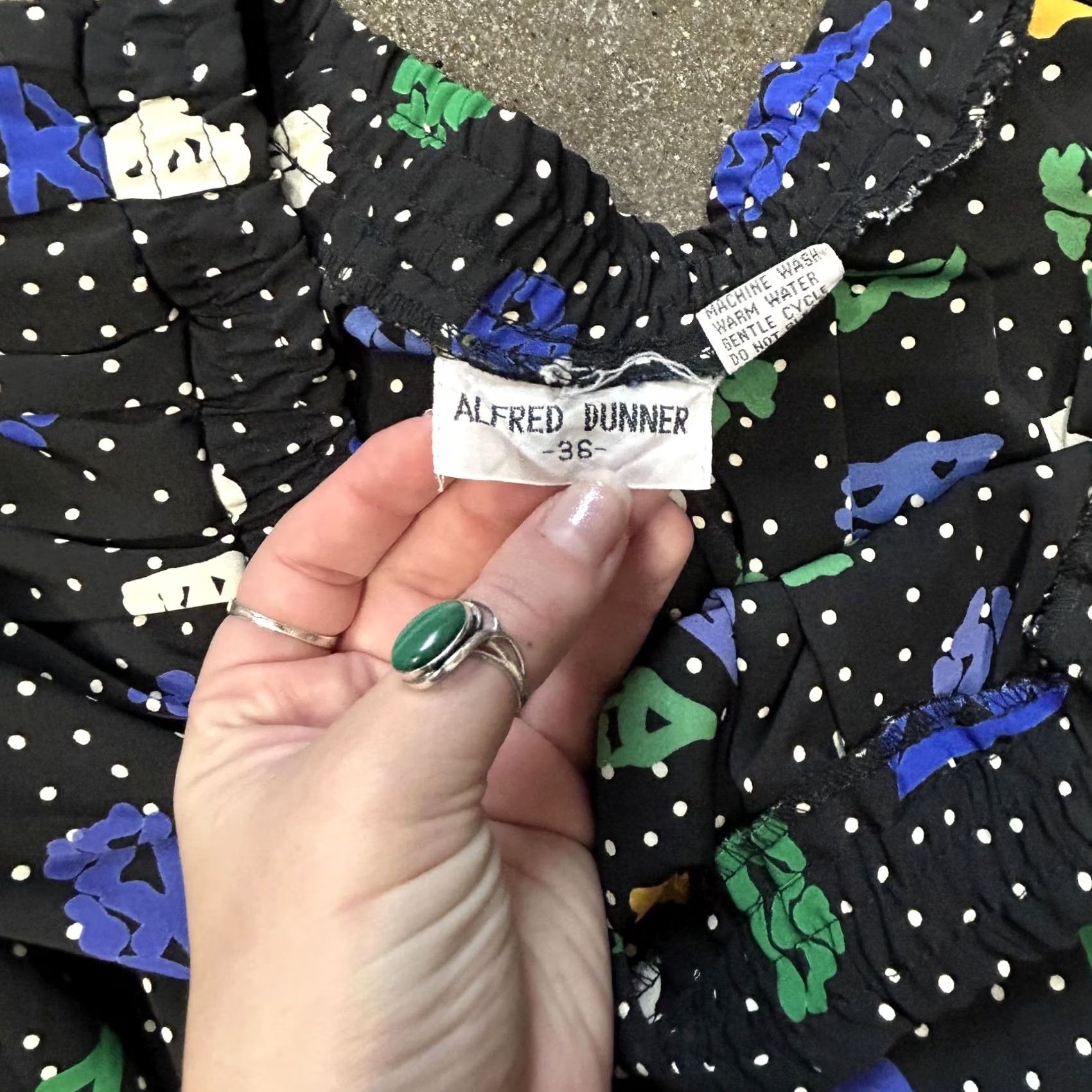 Vintage VINTAGE Alfred Dunner Skirt Womens 36 Black Abstract Polka Dot Pleated Elastic Pants? Size 25" / US 0 / IT 36 - 3 Thumbnail