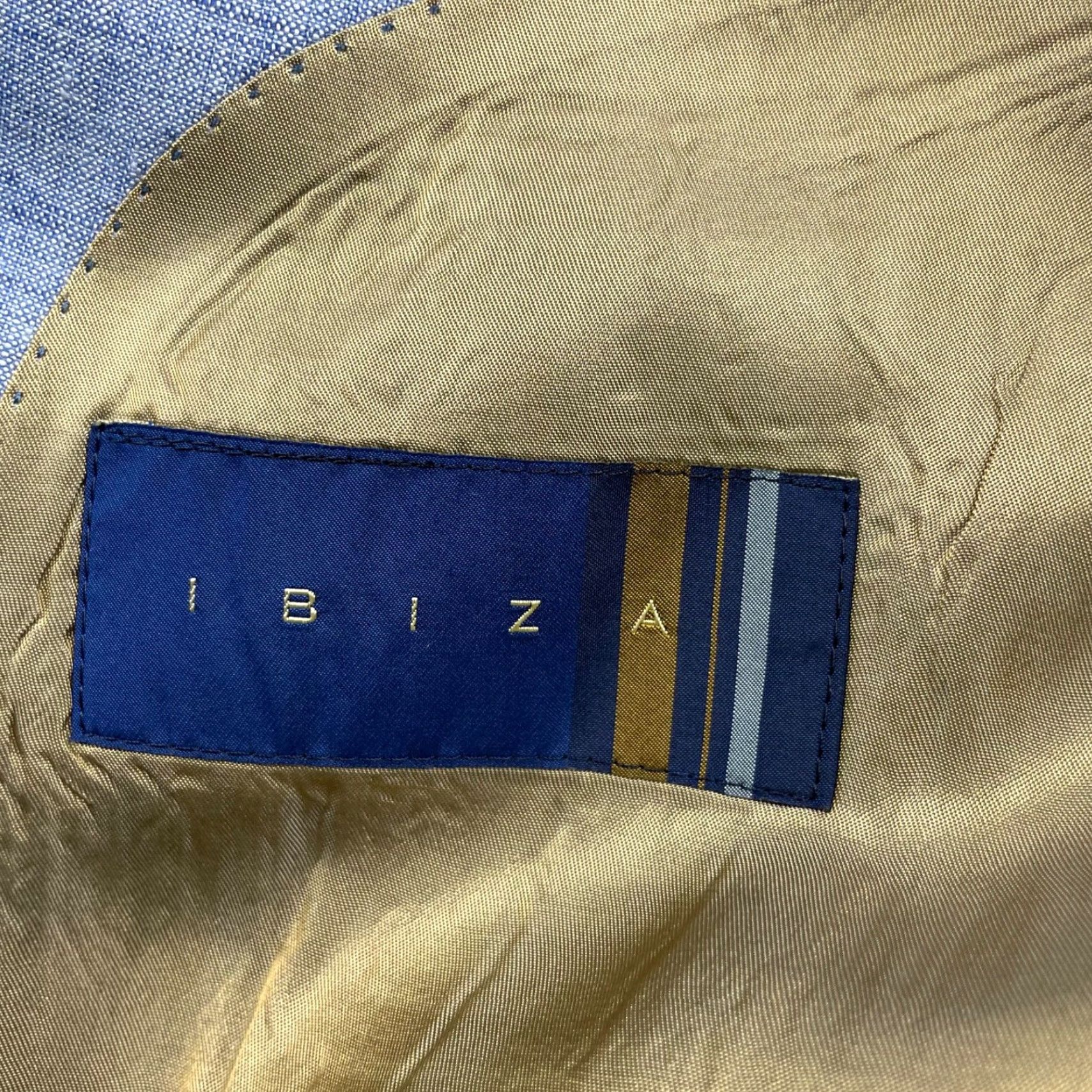 Vintage Ibiza Men's 100% Linen 2-Button Blazer Blue 44R US Size 44R - 5 Thumbnail