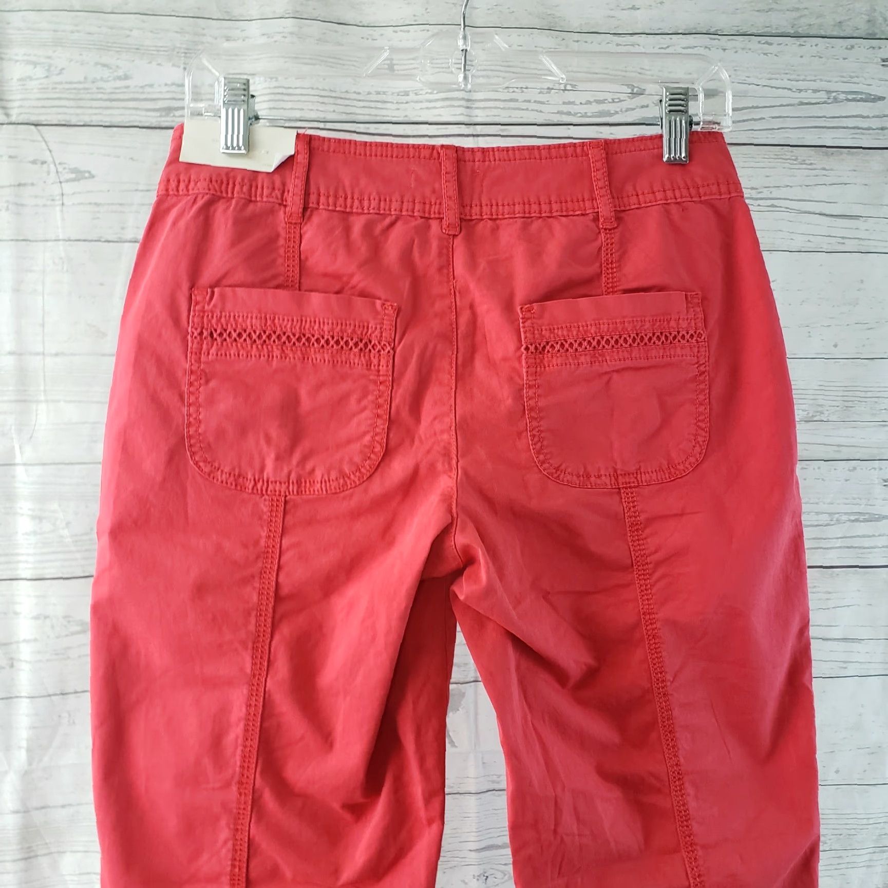 Vintage Maurices Womens Capri Pants 1/2 Pink Cotton Spandex Solid Low Rise Capri Pants Women Size 25" / US 0 / IT 36 - 4 Thumbnail