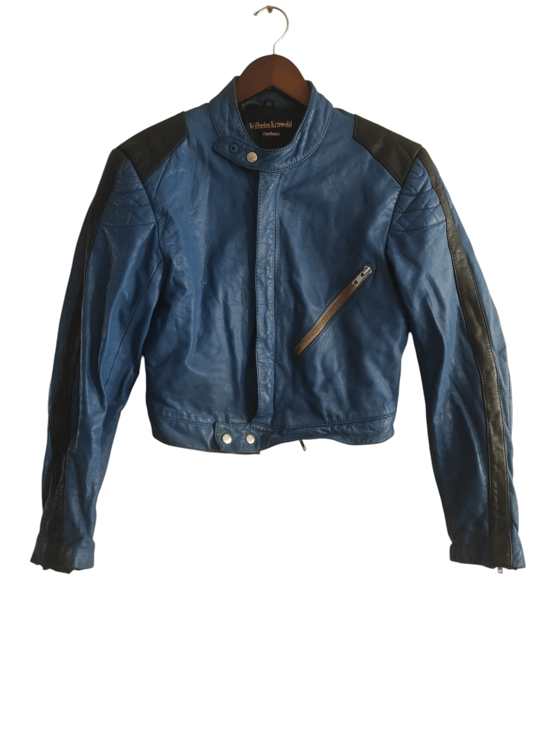 Genuine Leather Wilhelm Krawehl Hamburg Motorcycle Racing Leather Jacket Size US S / EU 44-46 / 1 - 2 Thumbnail