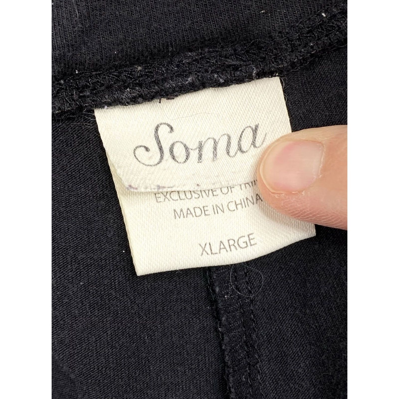 Vintage Soma Pajama Pants Womens XL Black Speckled Drawstring Wide Leg Lounge Sleep Size 40" / US 18 - 7 Thumbnail