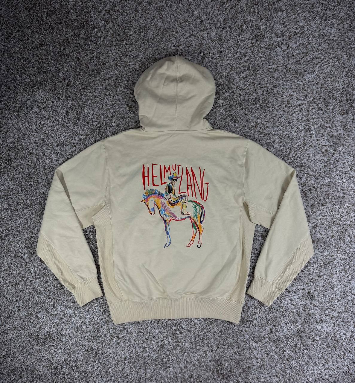 Helmut Lang NWT Helmut Lang Scribble Logo Hoodie 'Stone' Size US L / EU 52-54 / 3 - 1 Thumbnail