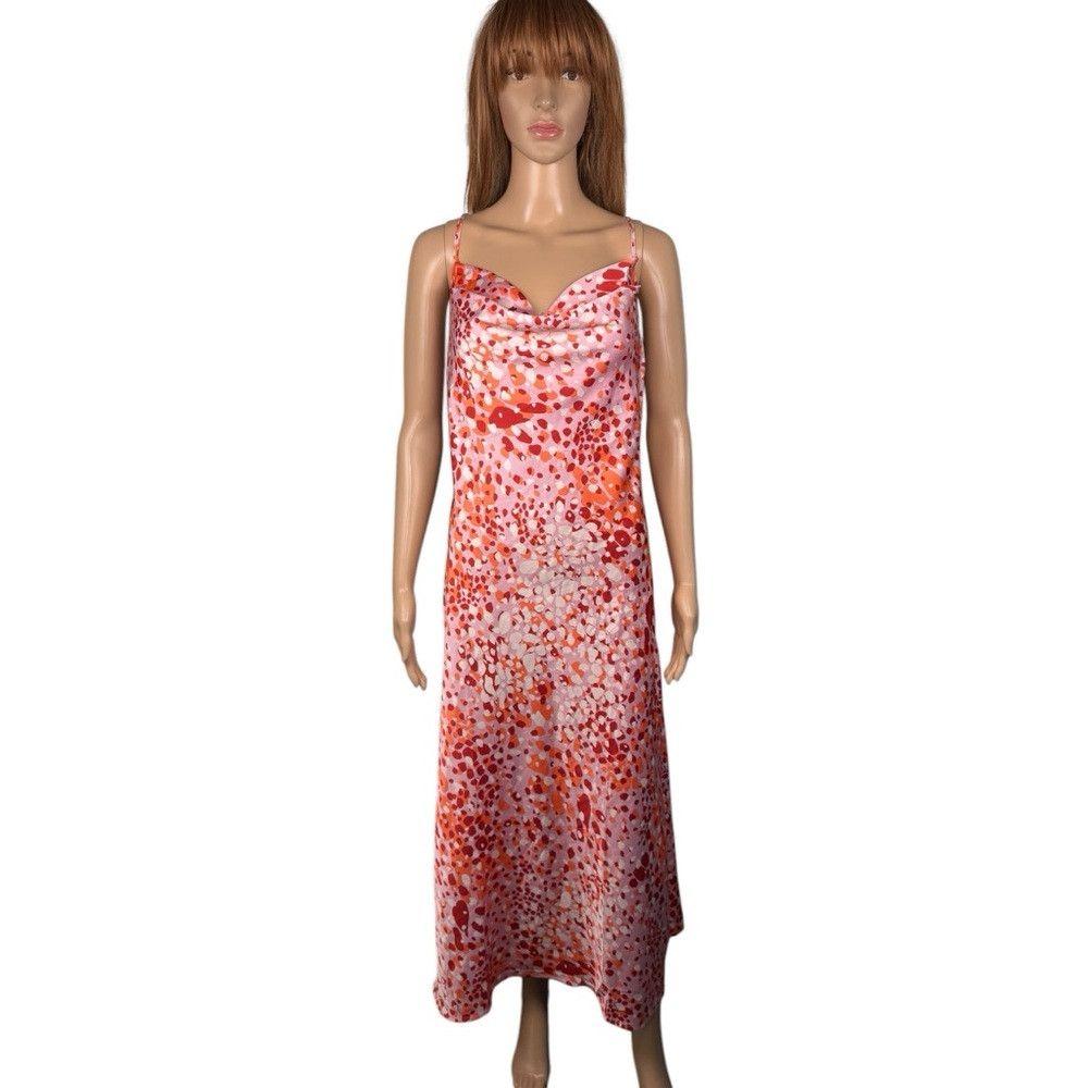Other Lost + Wonder Satin Cowl Neck Sleeveless Slip Midi Dress Si Size L / US 10 / IT 46 - 1 Thumbnail