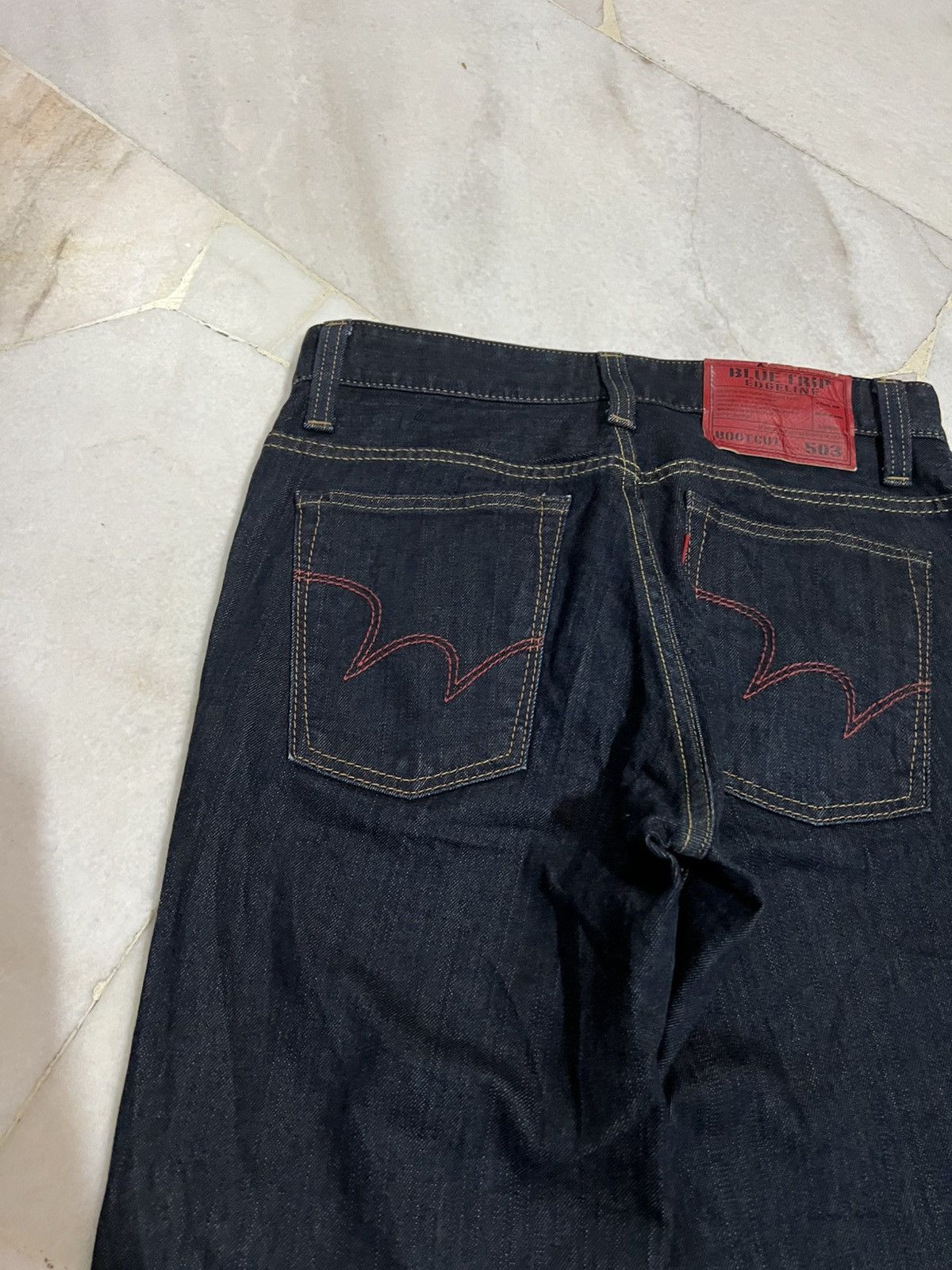 Edwin × If Six Was Nine × Japanese Brand 🌈Vintage Edwin Blue Trip Edgeline Bootcut Jean Size US 30 / EU 46 - 9 Thumbnail