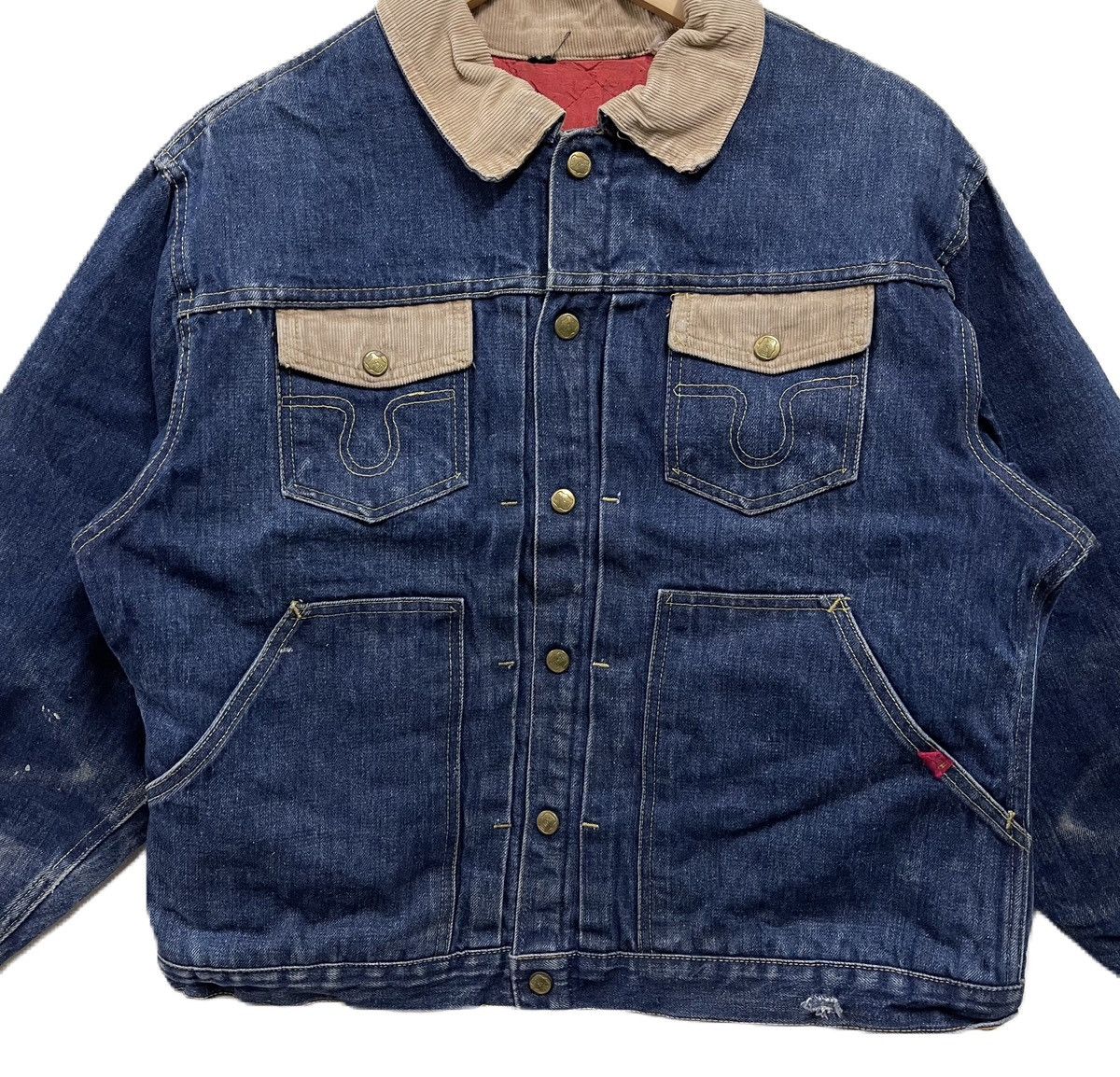 Vintage Vintage Big Smith Denim Jacket Distressed Size US L / EU 52-54 / 3 - 3 Thumbnail
