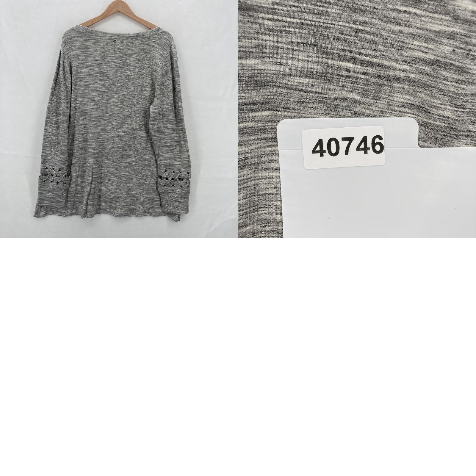 Vintage LIVI Active Pullover Womens 2X Gray Lace-Up Sleeve High-Low Hem Soft Size XXL / US 16-18 / IT 52-54 - 9 Thumbnail