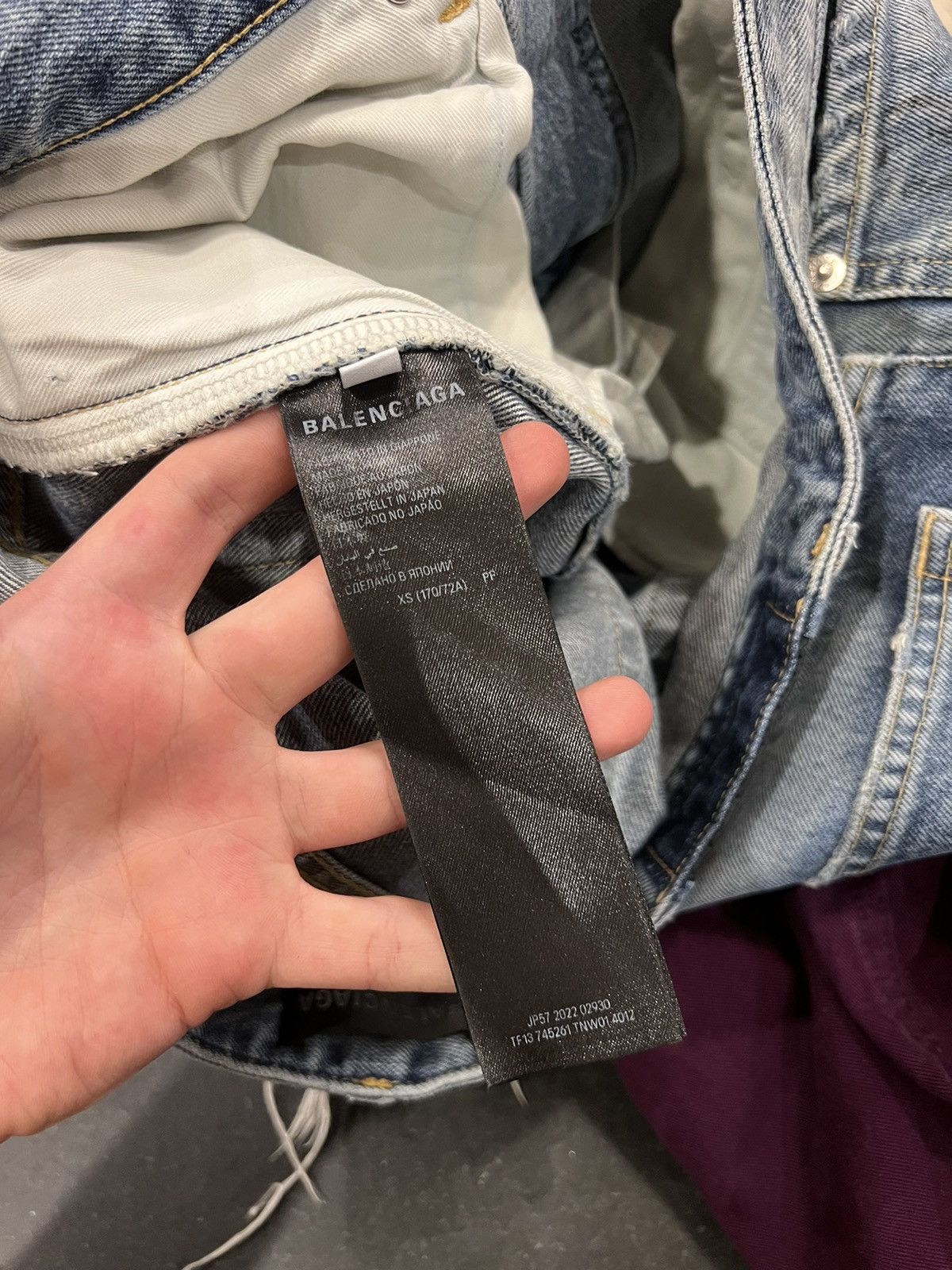 Balenciaga graffiti skater distressed denim shorts