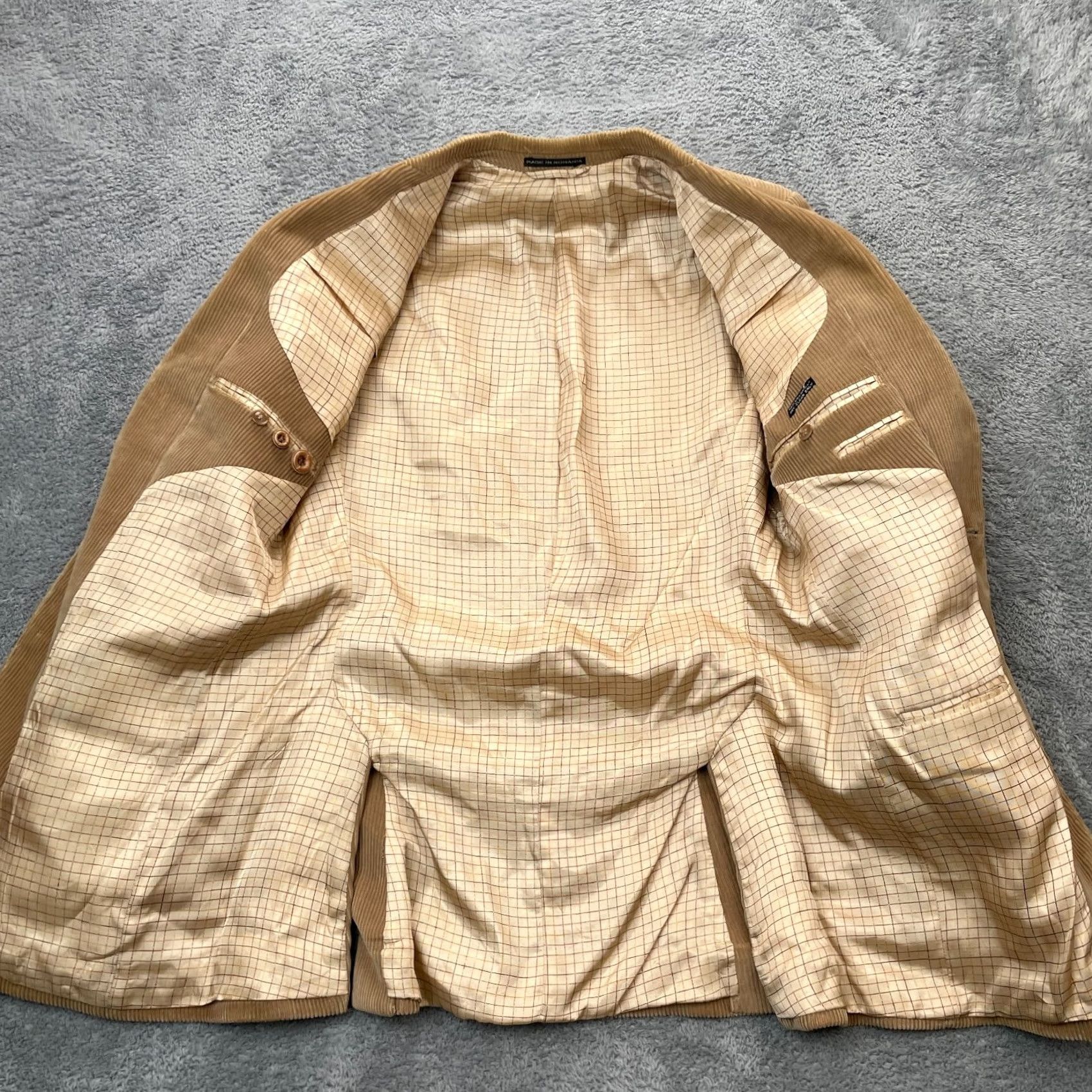 Vintage VINTAGE Corduroy Blazer Jacket Mens 40 Brown Notch Lapel Three-Button Double-Vented Single-Breasted Classic Retro Academia Size 40R - 3 Thumbnail