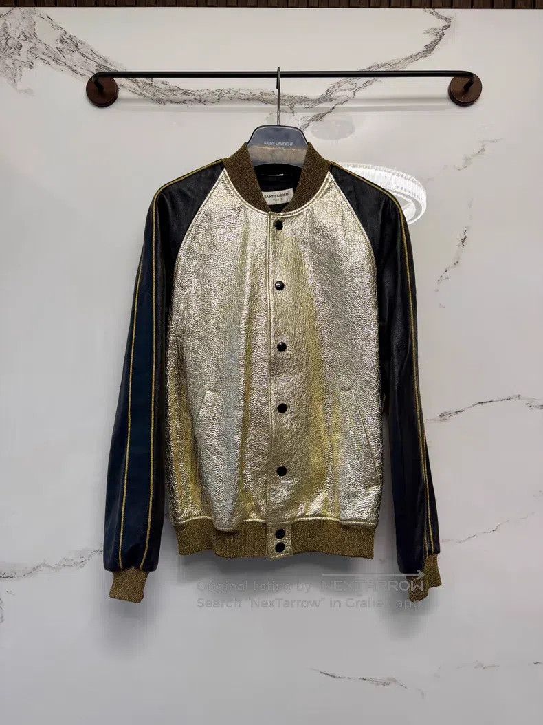 Saint Laurent Paris Saint Laurent Paris Gold Bang Baseball Jacket Size US M / EU 48-50 / 2 - 2 Thumbnail