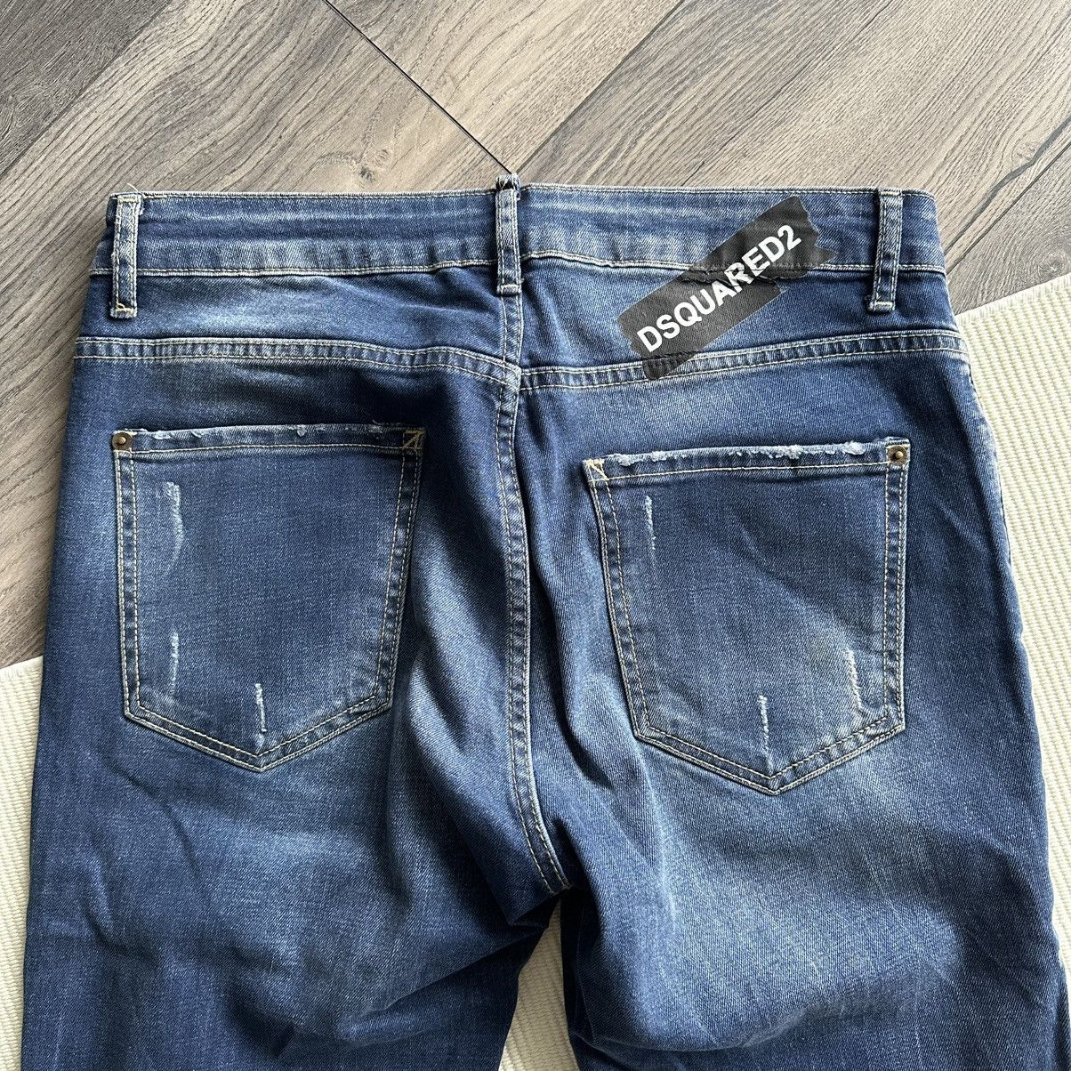 Dsquared2 DSQUARED2 Distressed Paint Splatter Slim Fit Blue Jeans Size US 32 / EU 48 - 8 Thumbnail