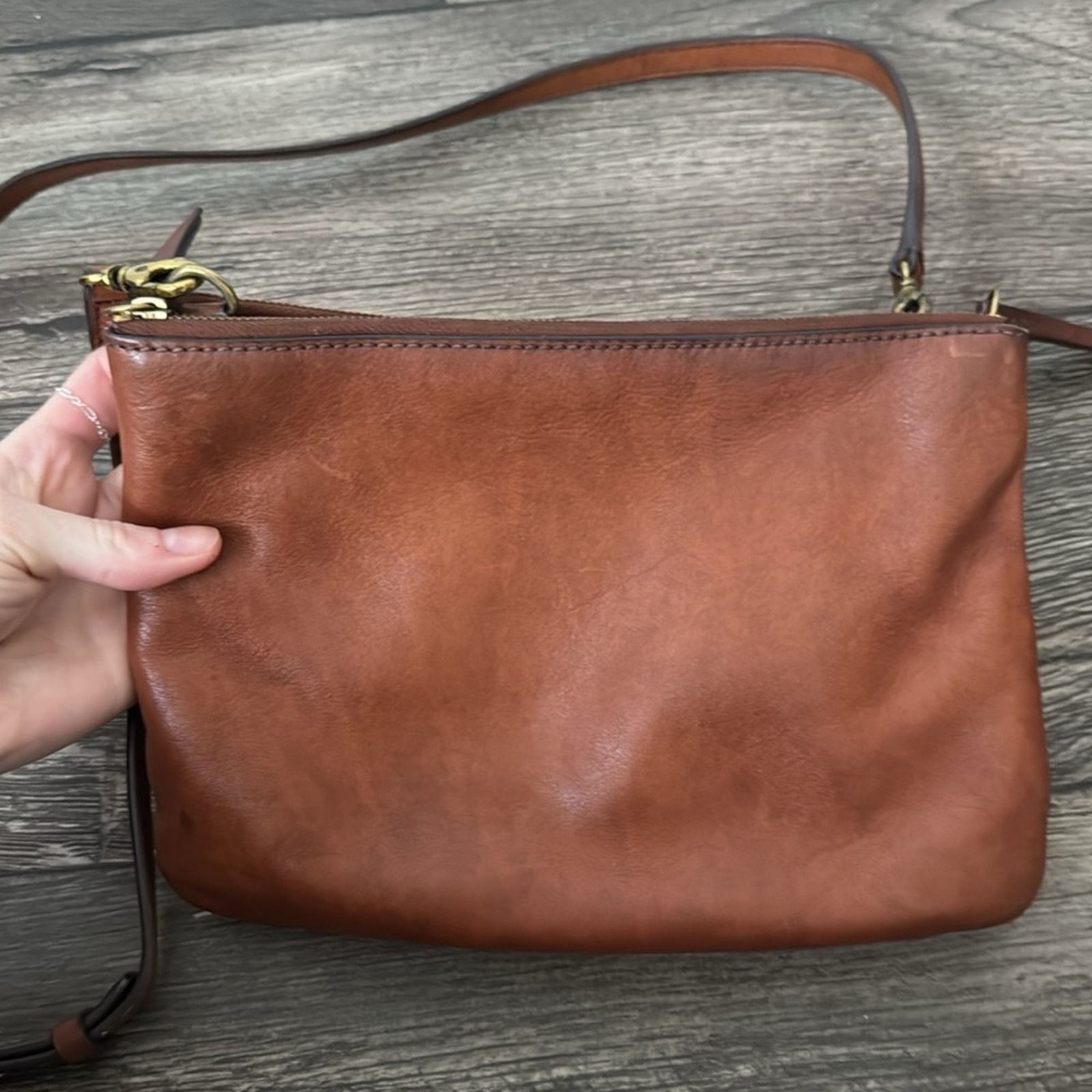 Fossil Fossil Devon Brown Leather Crossbody Bag Size ONE SIZE - 3 Thumbnail