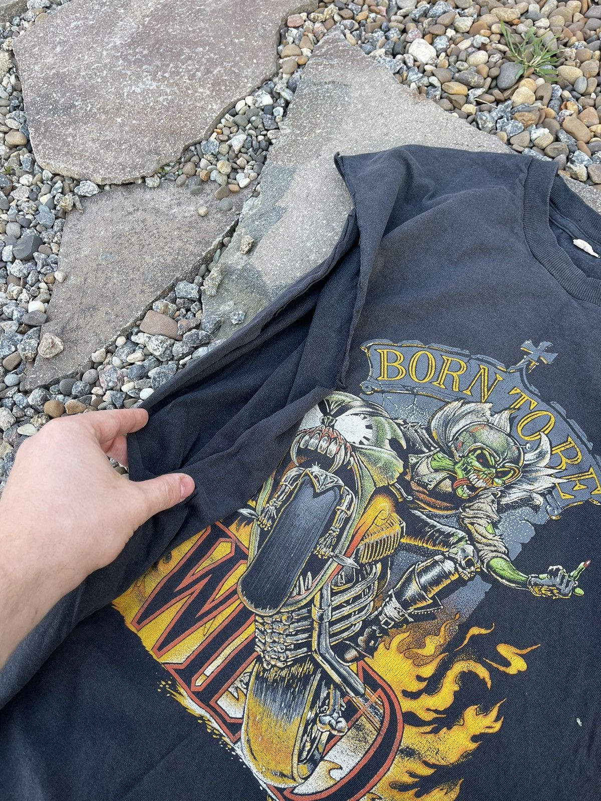Harley Davidson × Vintage 90’s Born To Be Wild Distressed Vintage moto tee Size US M / EU 48-50 / 2 - 7 Thumbnail