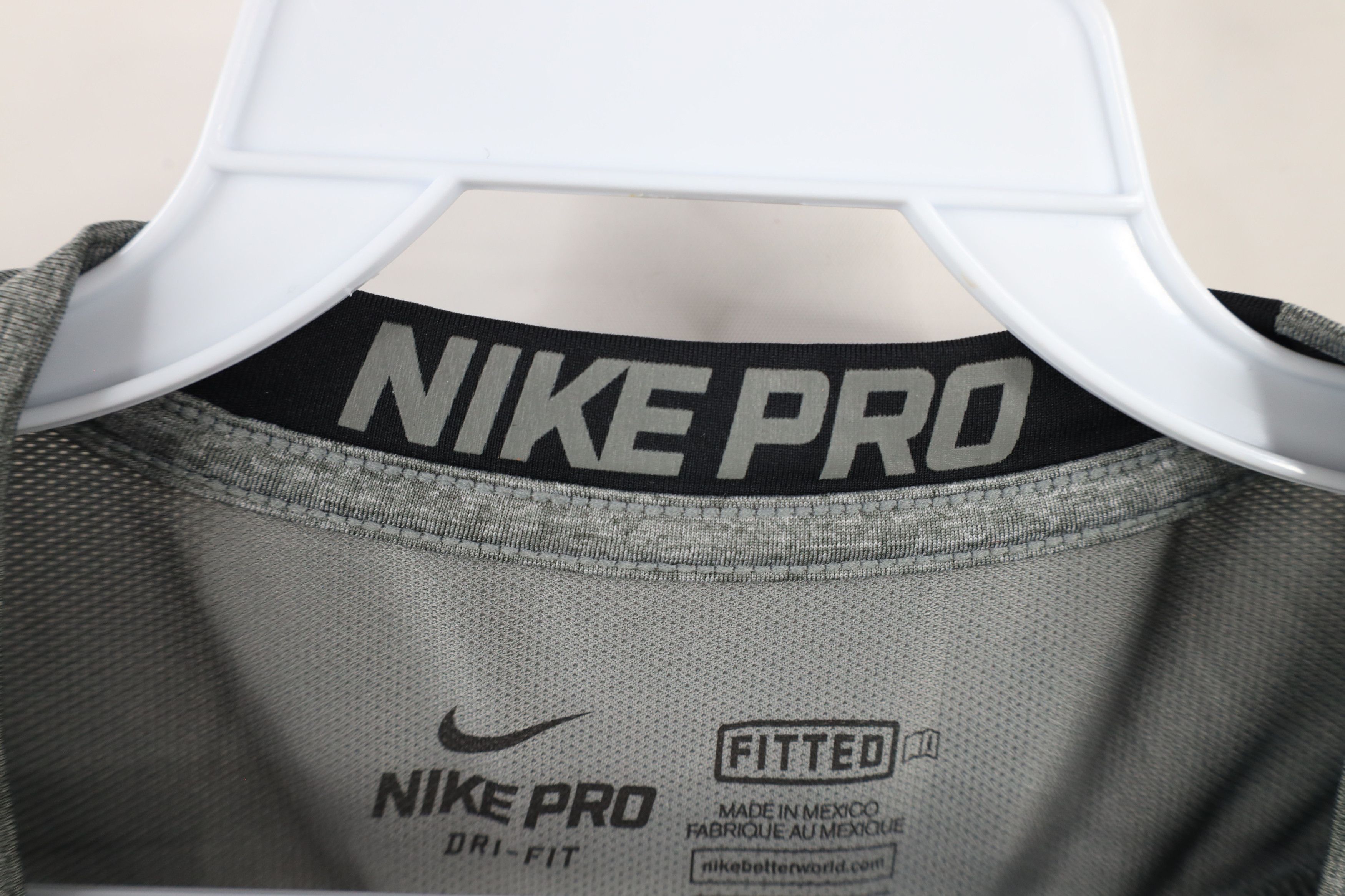 Nike × Vintage Nike Pro Compression Training Running Gym T-Shirt Gray Size US XXL / EU 58 / 5 - 8 Thumbnail