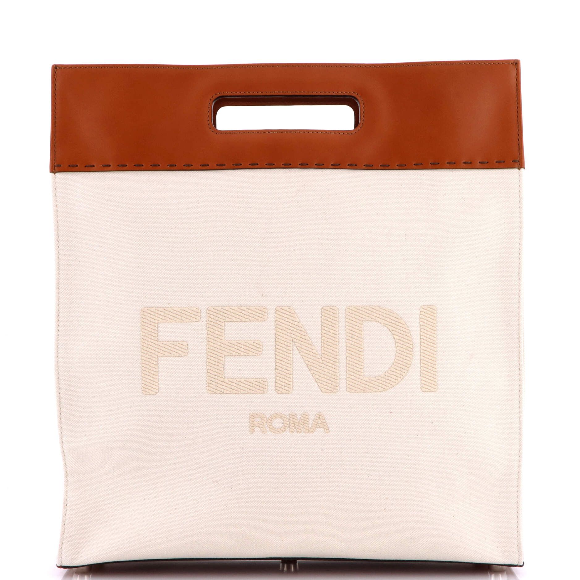 Fendi North South Logo Cutout Handle Shopper Tote Size ONE SIZE - 1 Thumbnail