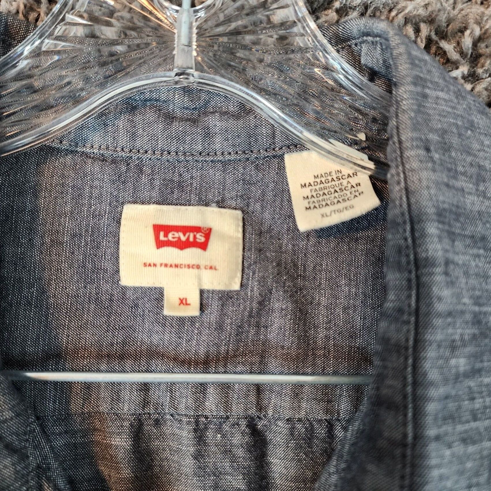 Levi's LEVI'S Men's Gray Short Sleeve Button-Up Shirt Size XL Size US 36 / EU 52 - 5 Thumbnail