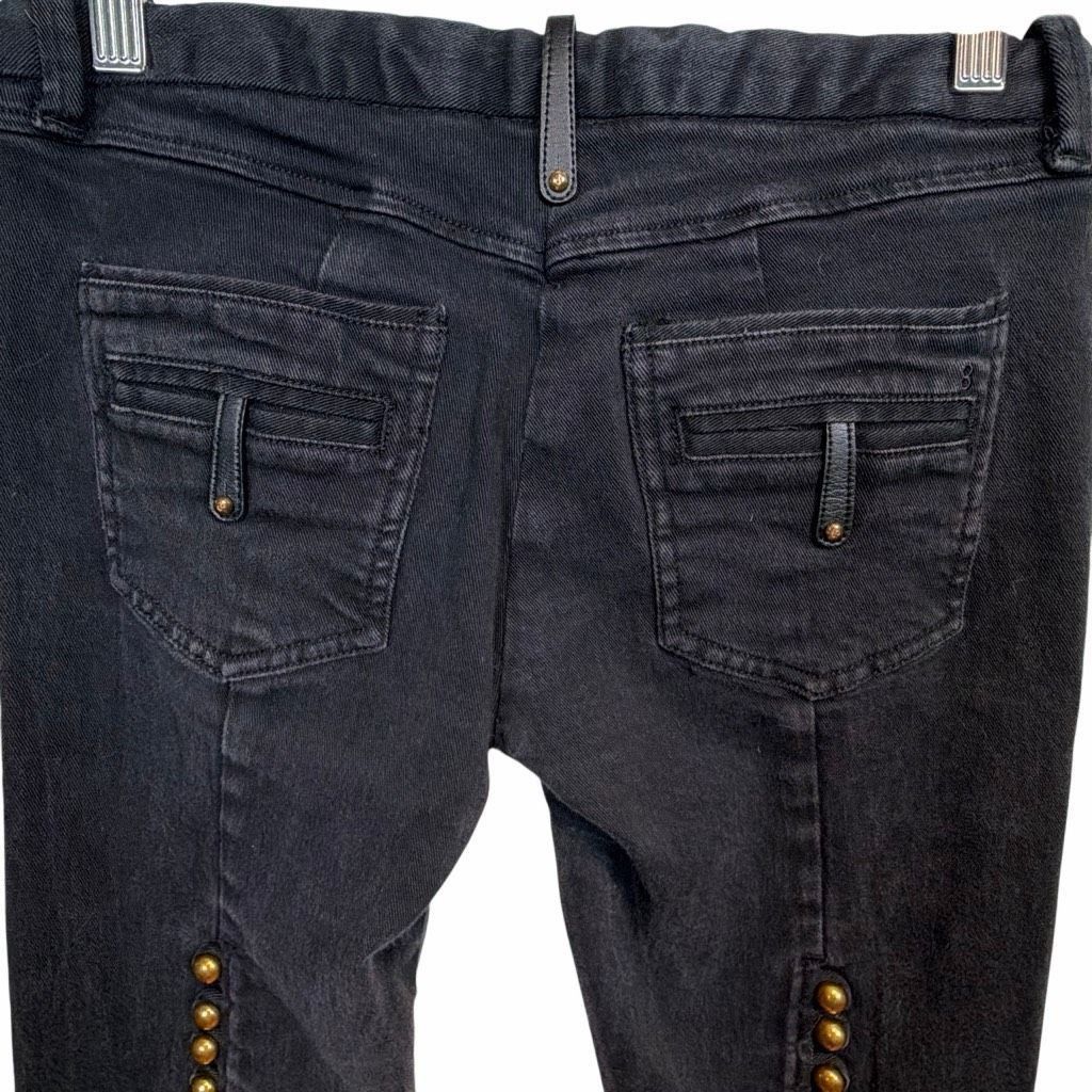 Twenty Twenty8Twelve by S. Miller Black Boho Studded Low Rise Skinn Size 25" / US 0 / IT 36 - 10 Thumbnail