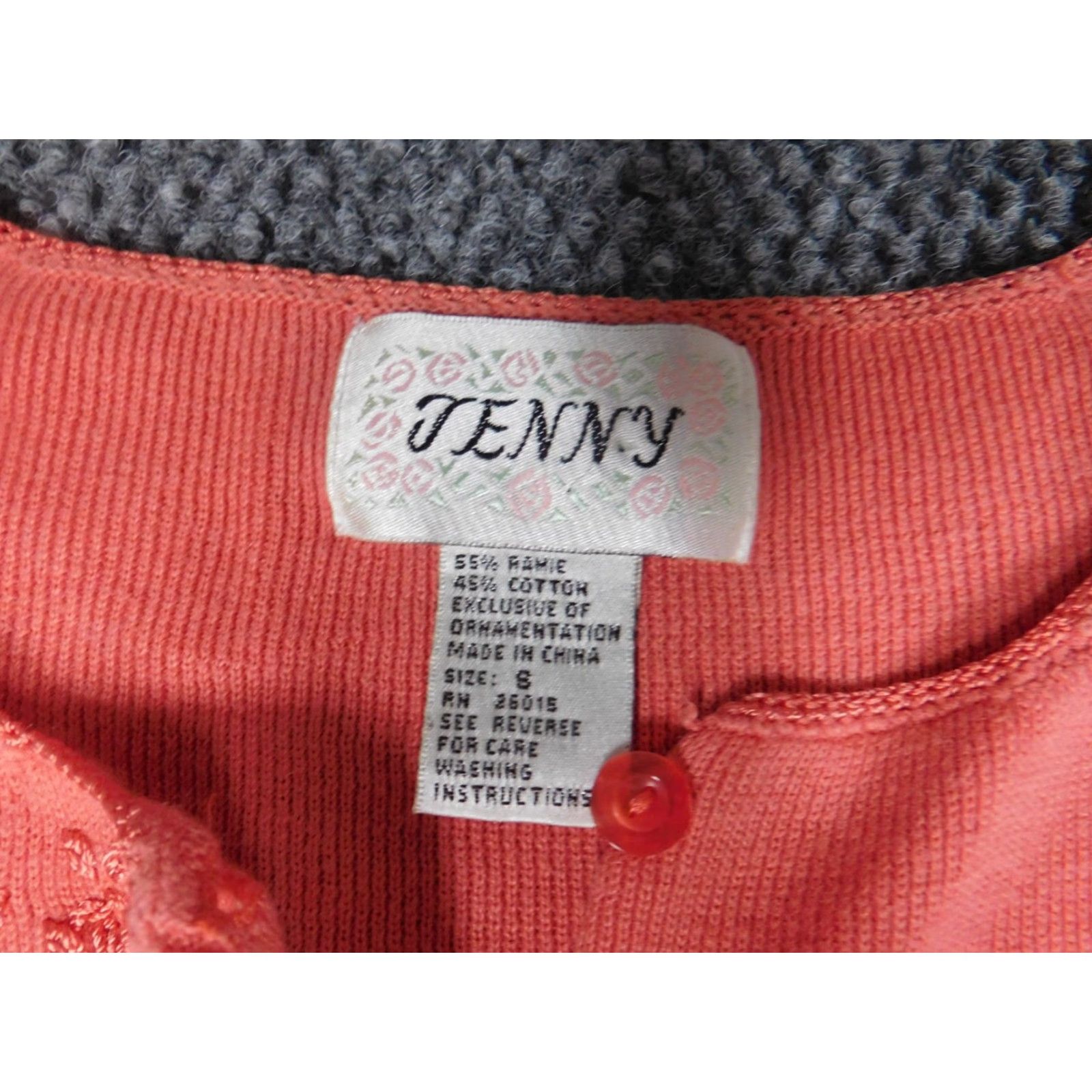 Vintage Jenny Womens Sweater Small Pink pullover stretch Crew Neck Short Sleeve Bell Sleeve Knit Zip Regular Size S Cotton Ramie Size S / US 4 / IT 40 - 5 Thumbnail