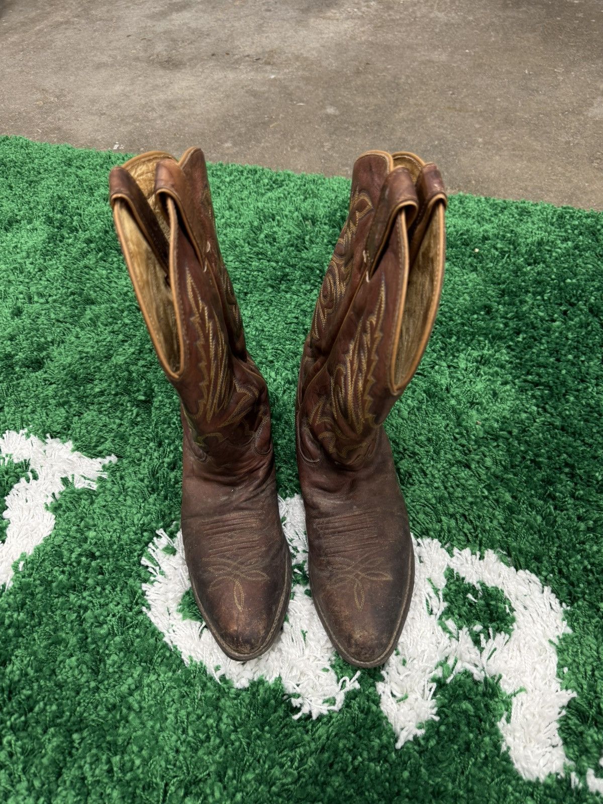 Cowboy Equipment Vintage Brown Leather Justin Cowboy Boots 10 Size US 10 / EU 43 - 5 Thumbnail