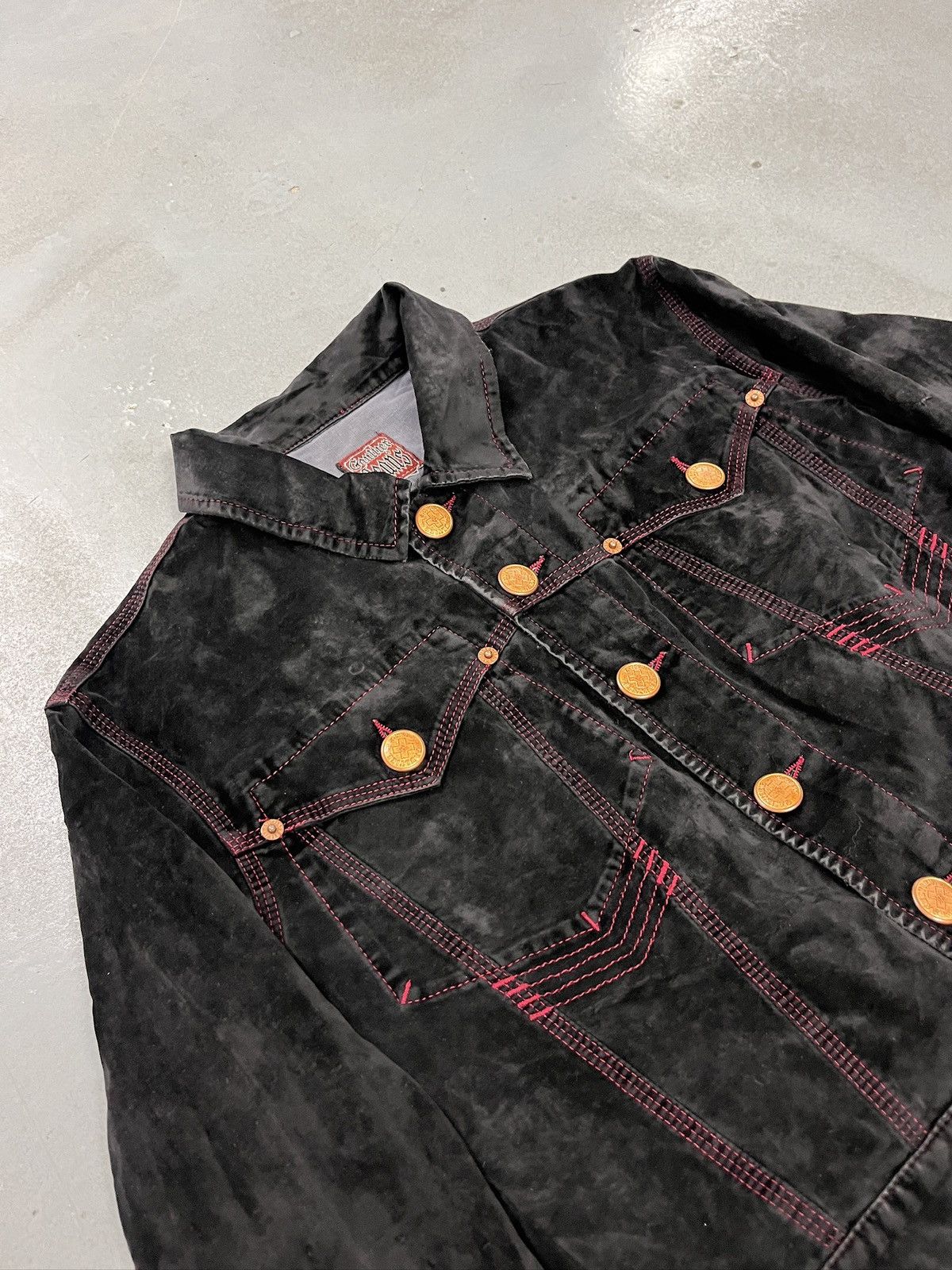Jean Paul Gaultier Jean Paul Gaultier Bloody Stitching Cropped Velvet Jacket Size S / US 4 / IT 40 - 3 Thumbnail