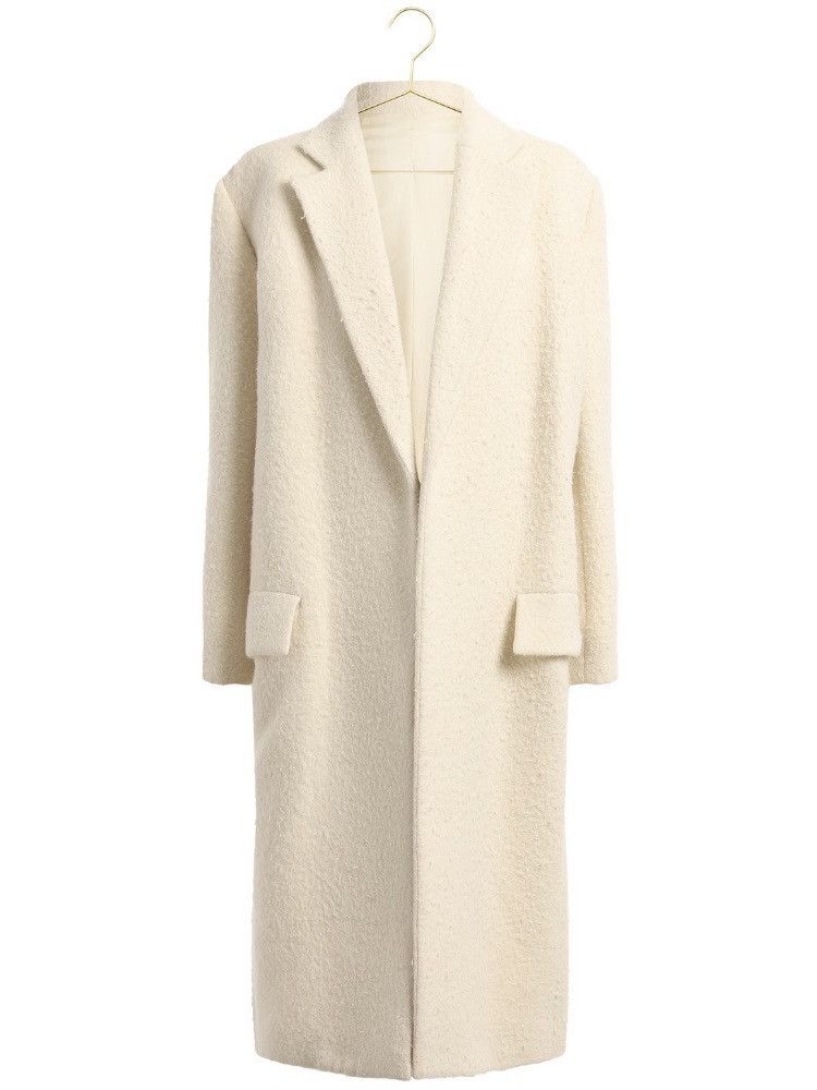 image of Celine Light Cream Mohair Alpaca Heavy Coat, Men's (Size XS)