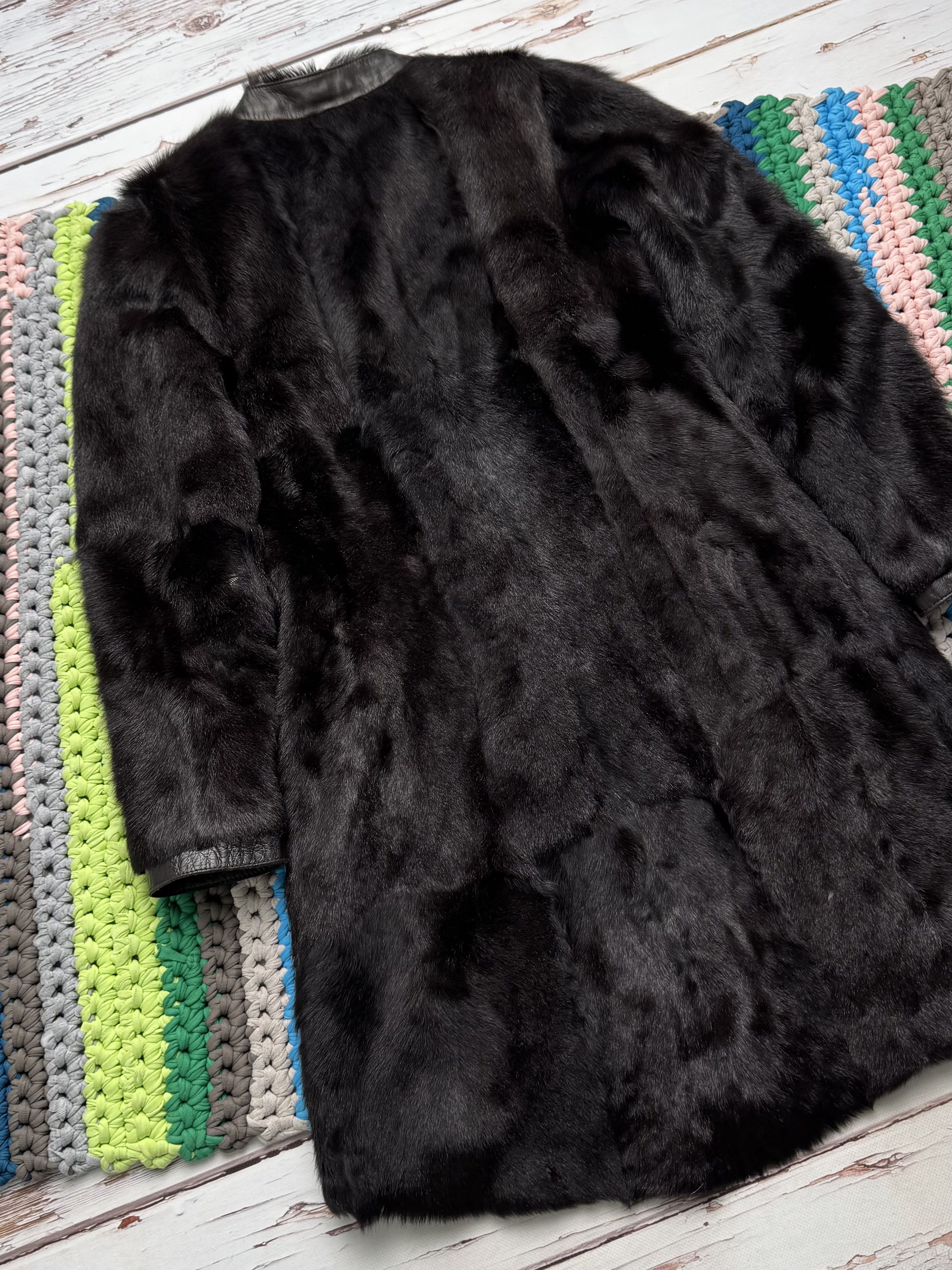 Vintage Women Vintage Real Fur Coat Dark Brown Leather Long Jacket Size S / US 4 / IT 40 - 15 Thumbnail
