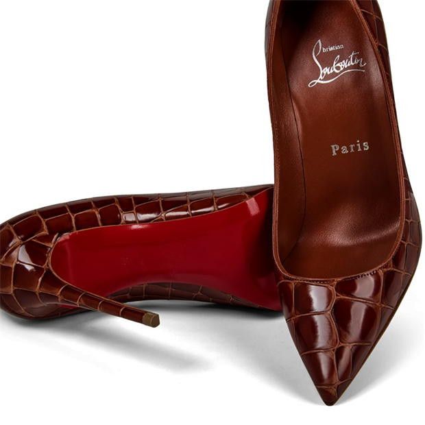 Christian Louboutin Kate 100mm Croc Pumps Size US 7 / IT 37 - 6 Thumbnail