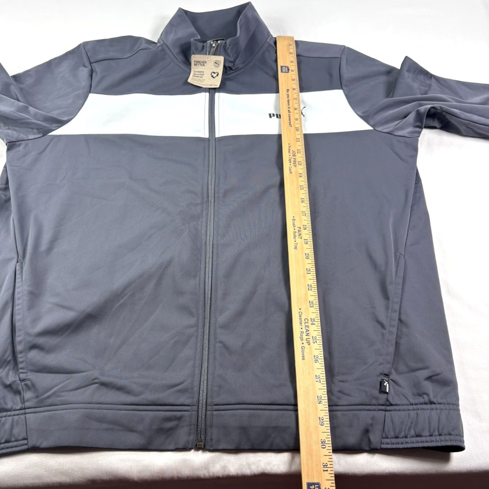 Puma Puma Track Jacket Mens 2XL Gray Full Zip Performance Casual Stretch NEW Size US XXL / EU 58 / 5 - 6 Thumbnail