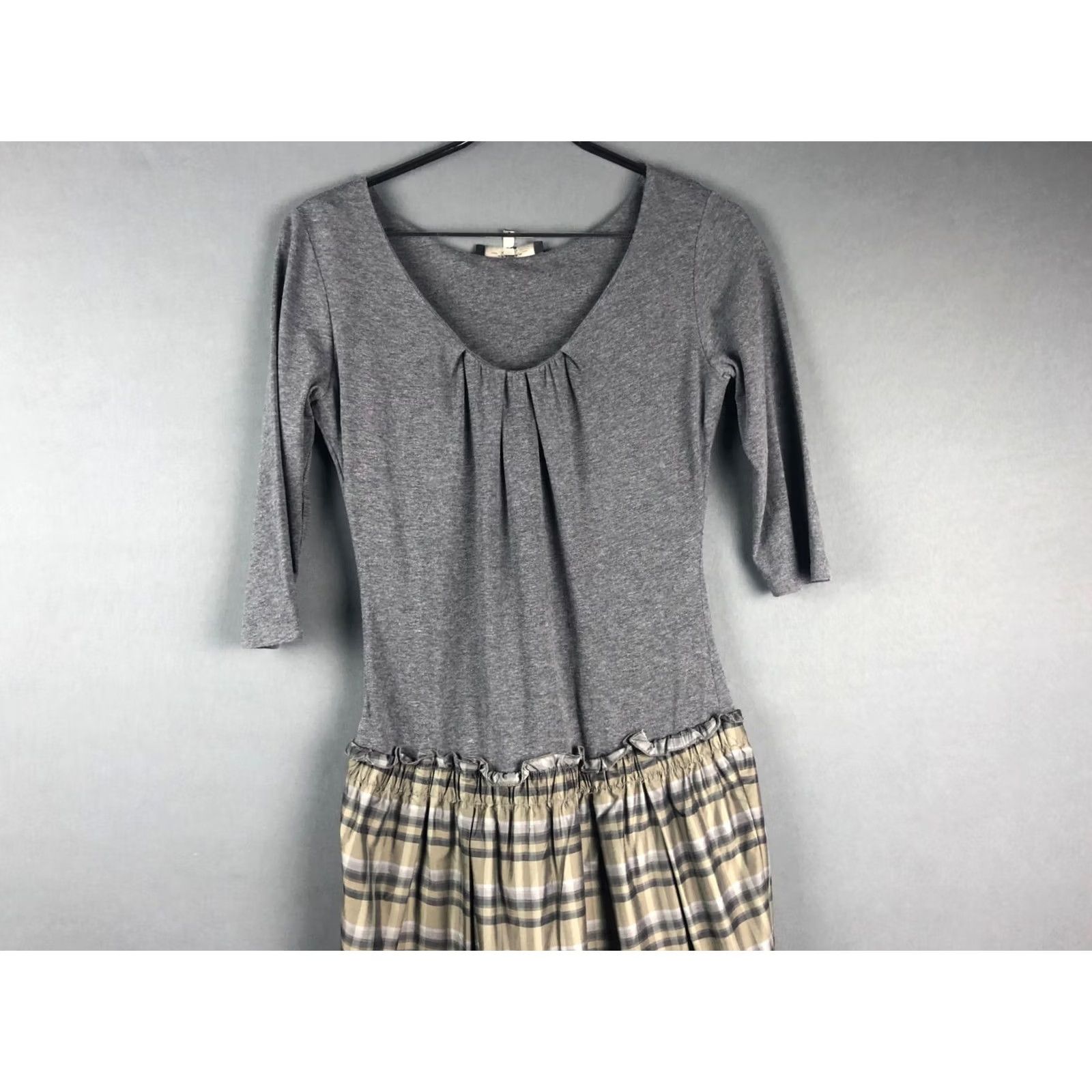 Vintage Weekend Max Mara Two-Piece Dress Gray M Check Midi Casual Women Size M / US 6-8 / IT 42-44 - 3 Thumbnail