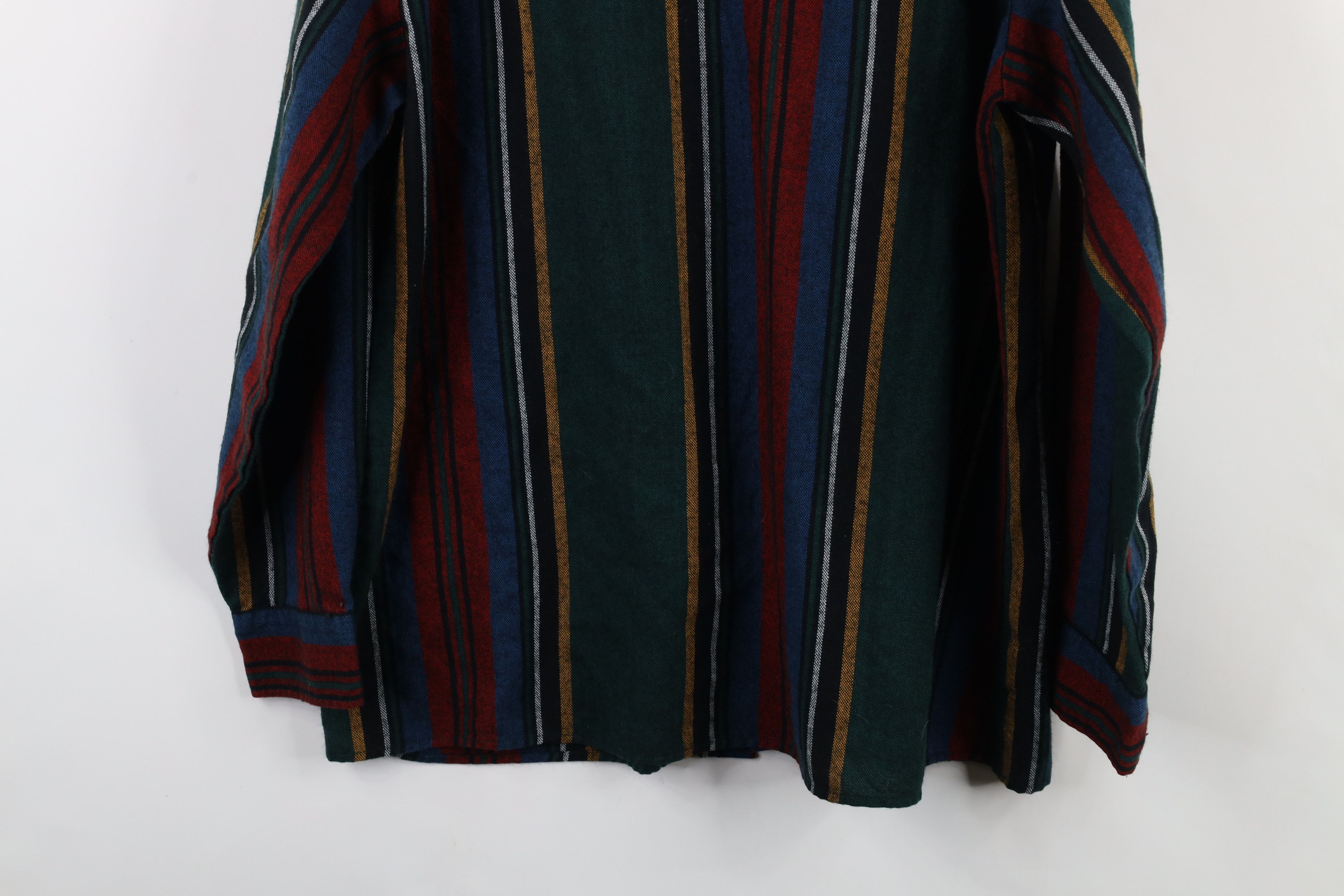 Vintage Vintage 90s Streetwear Rainbow Striped Knit Button Shirt Size US L / EU 52-54 / 3 - 12 Thumbnail