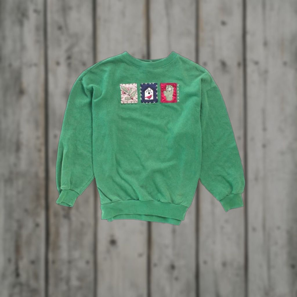 Vintage VINTAGE Green Ugly Christmas Sweatshirt Shirt Medium Adult Mens Womens Ladies ??? Size M / US 6-8 / IT 42-44 - 1 Thumbnail