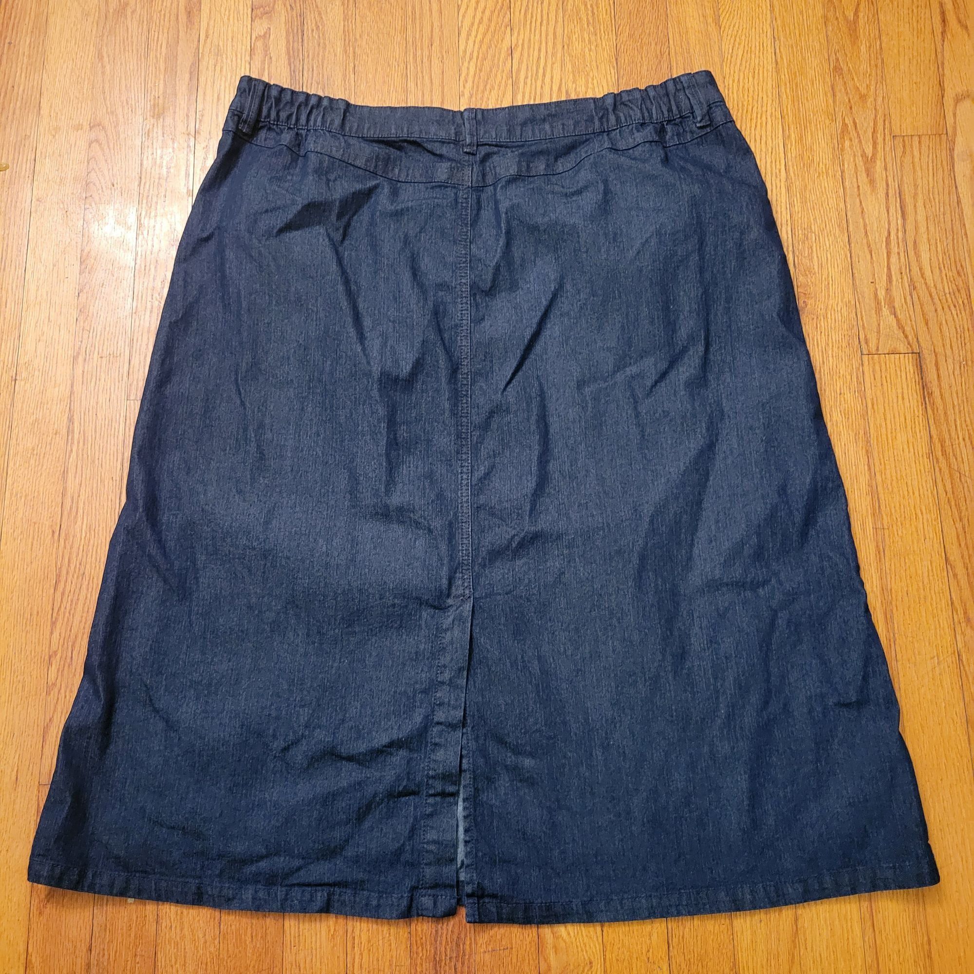 Vintage Southern Lady Denim A Line Skirt 18W Blue Jean Modest Long M Size 40" / US 18 - 2 Thumbnail