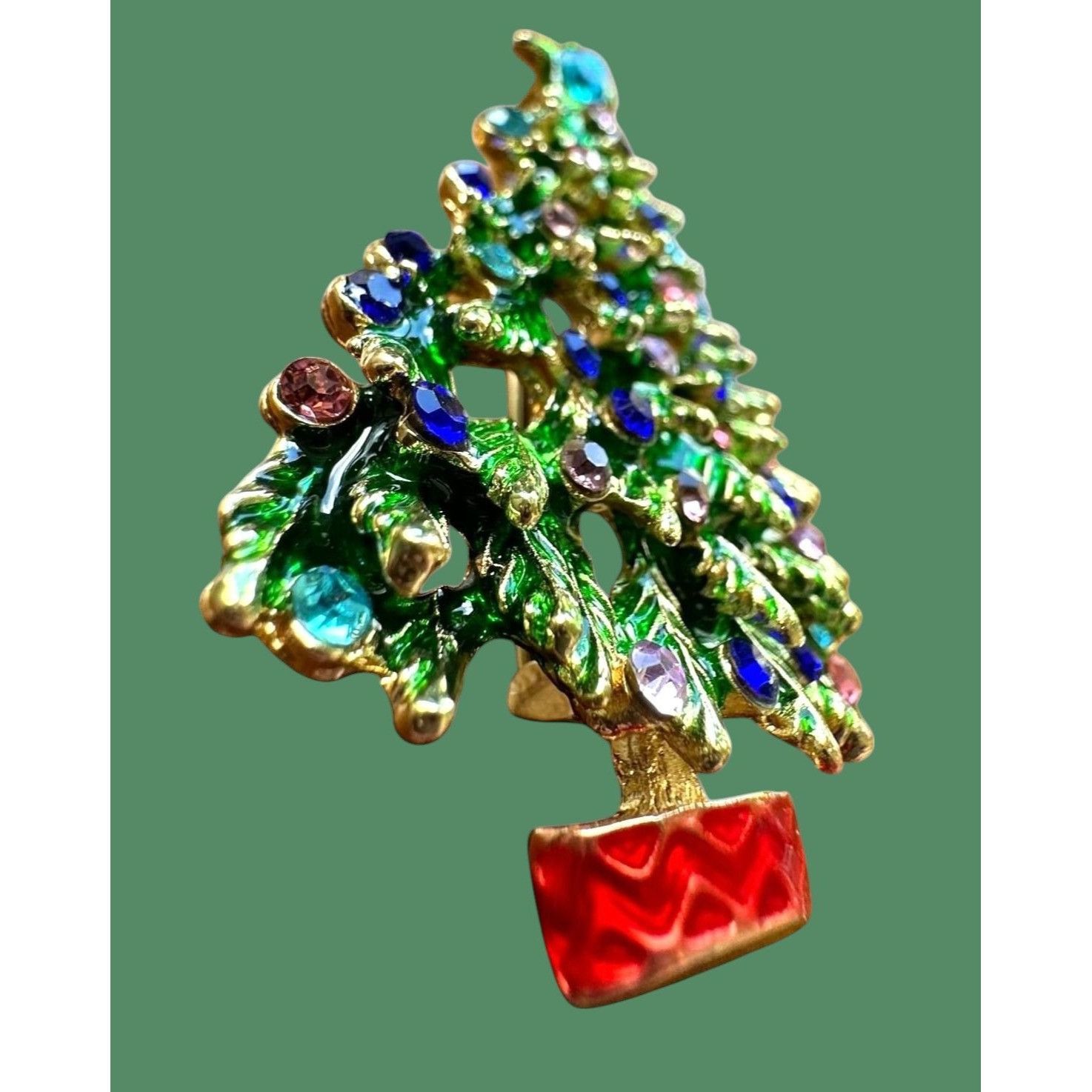 Handmade Christmas at Graceland Brooch Pin New Elvis Blue Sapphire Cr Size ONE SIZE - 9 Thumbnail