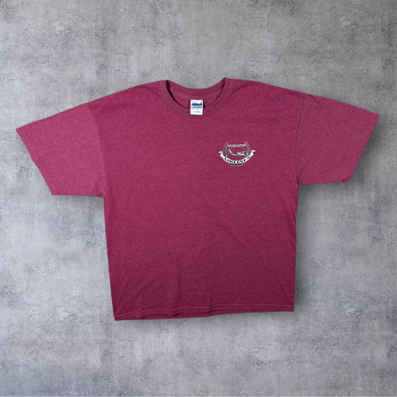 Gildan Grand Canyon Airlines "I Flew The Canyon" USA Tourist Souvenir Red T-Shirt XL Mens Graphic Shirt Size US XL / EU 56 / 4 - 2 Thumbnail