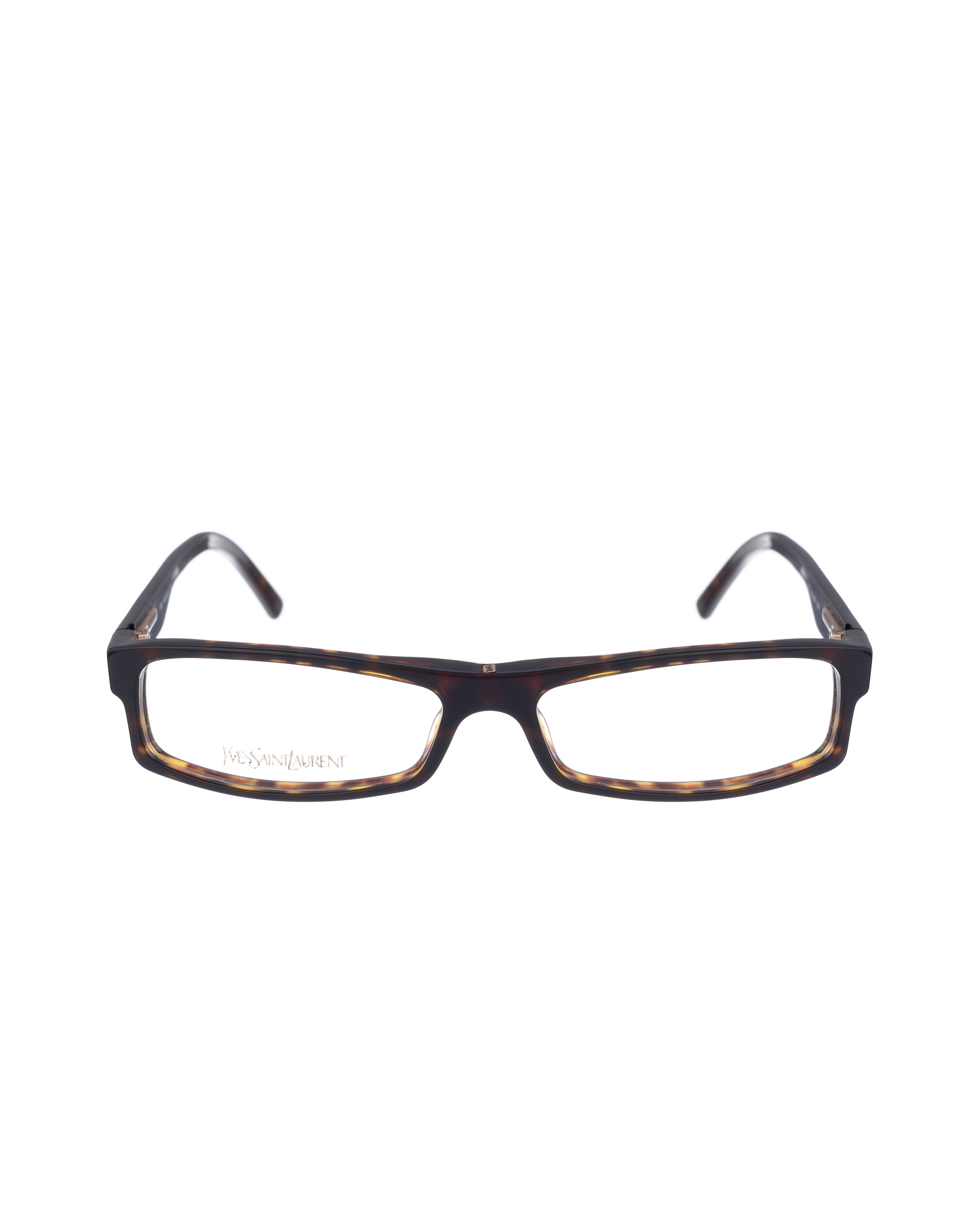 Saint Laurent Paris Yves Saint Laurent 00s Chocolate Havana Flat Plastic Glasses Size ONE SIZE - 1 Thumbnail
