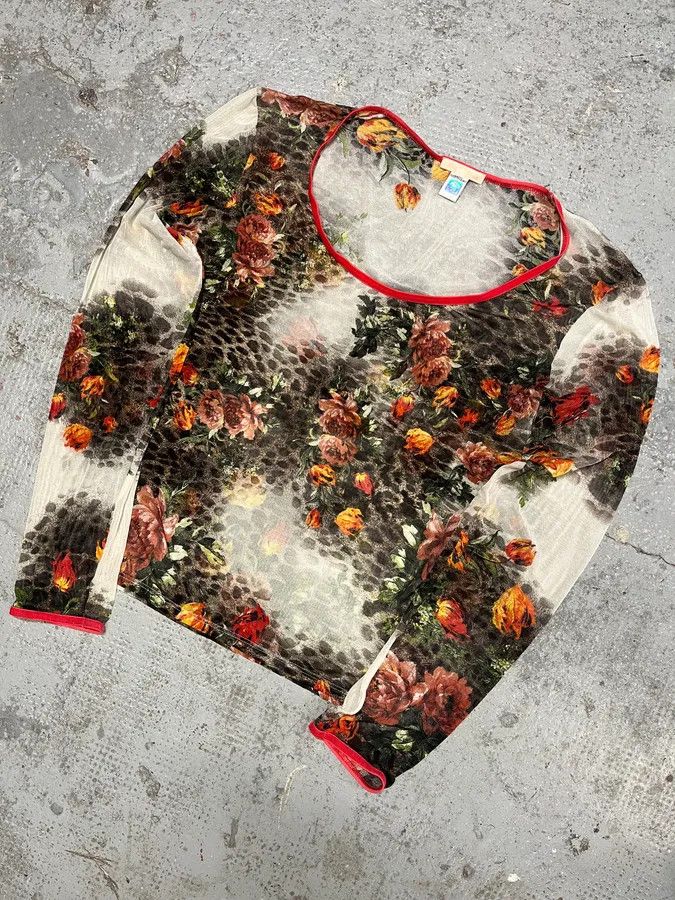 Roberto Cavalli FW2002 Roberto Cavalli Floral Longsleeves Top Size S / US 4 / IT 40 - 3 Thumbnail