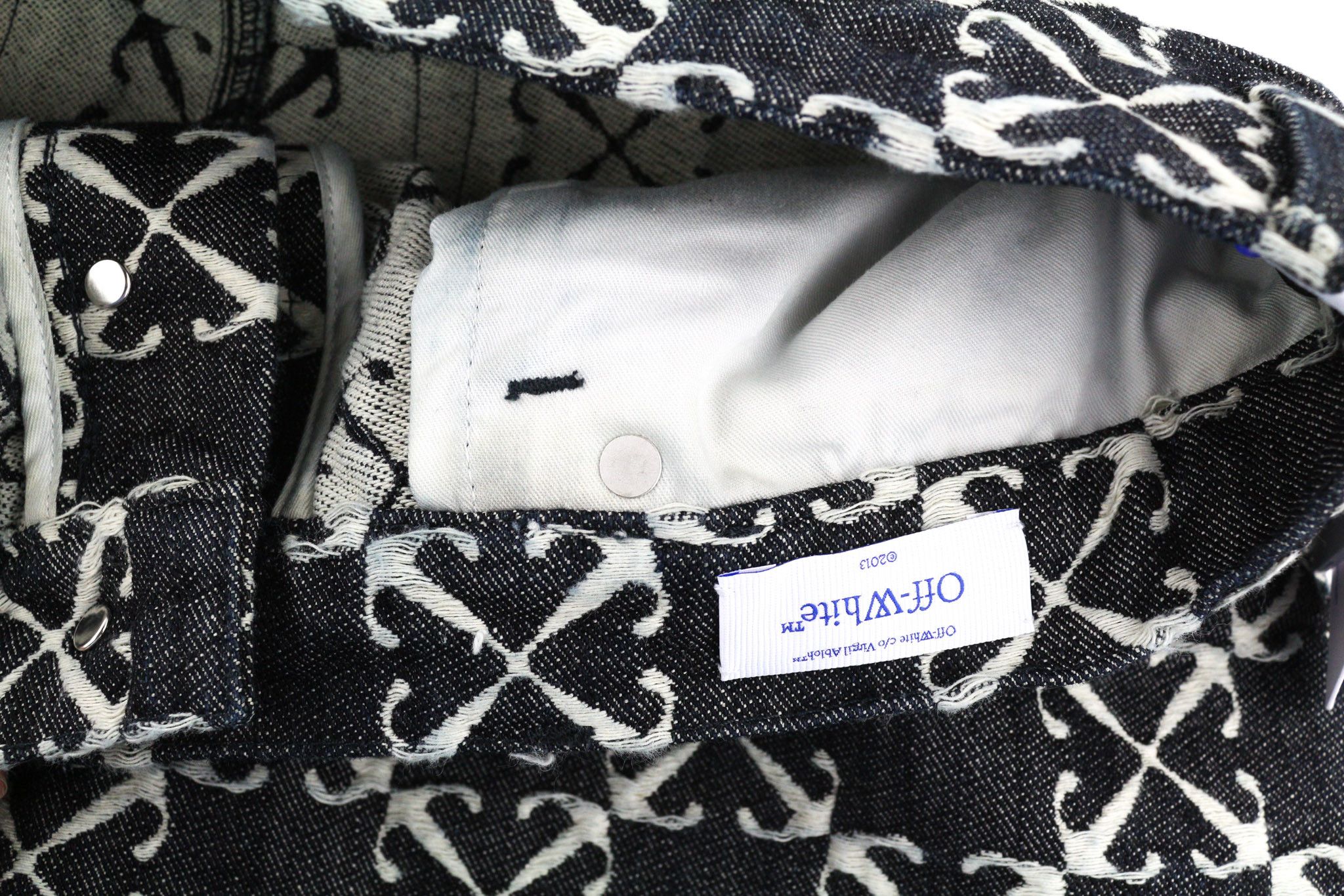 Off-White W33 Arrow Jacquard Straight Cotton Blue 5-Pocket 86362 Size US 33 - 12 Thumbnail