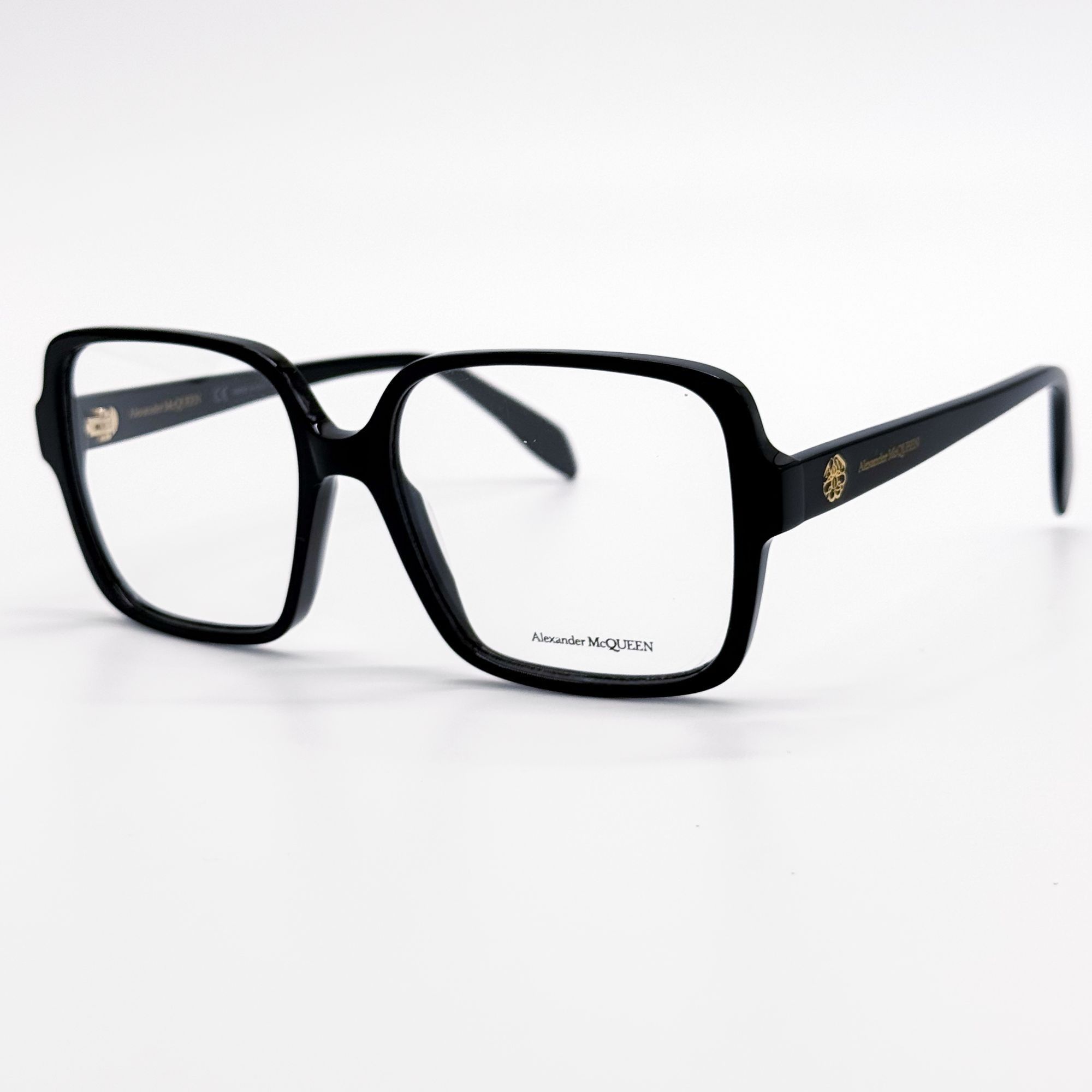 Alexander McQueen NEW ALEXANDER MCQUEEN EYEGLASSES AM0286O 001 SQUARE BLACK WO Size ONE SIZE - 4 Thumbnail