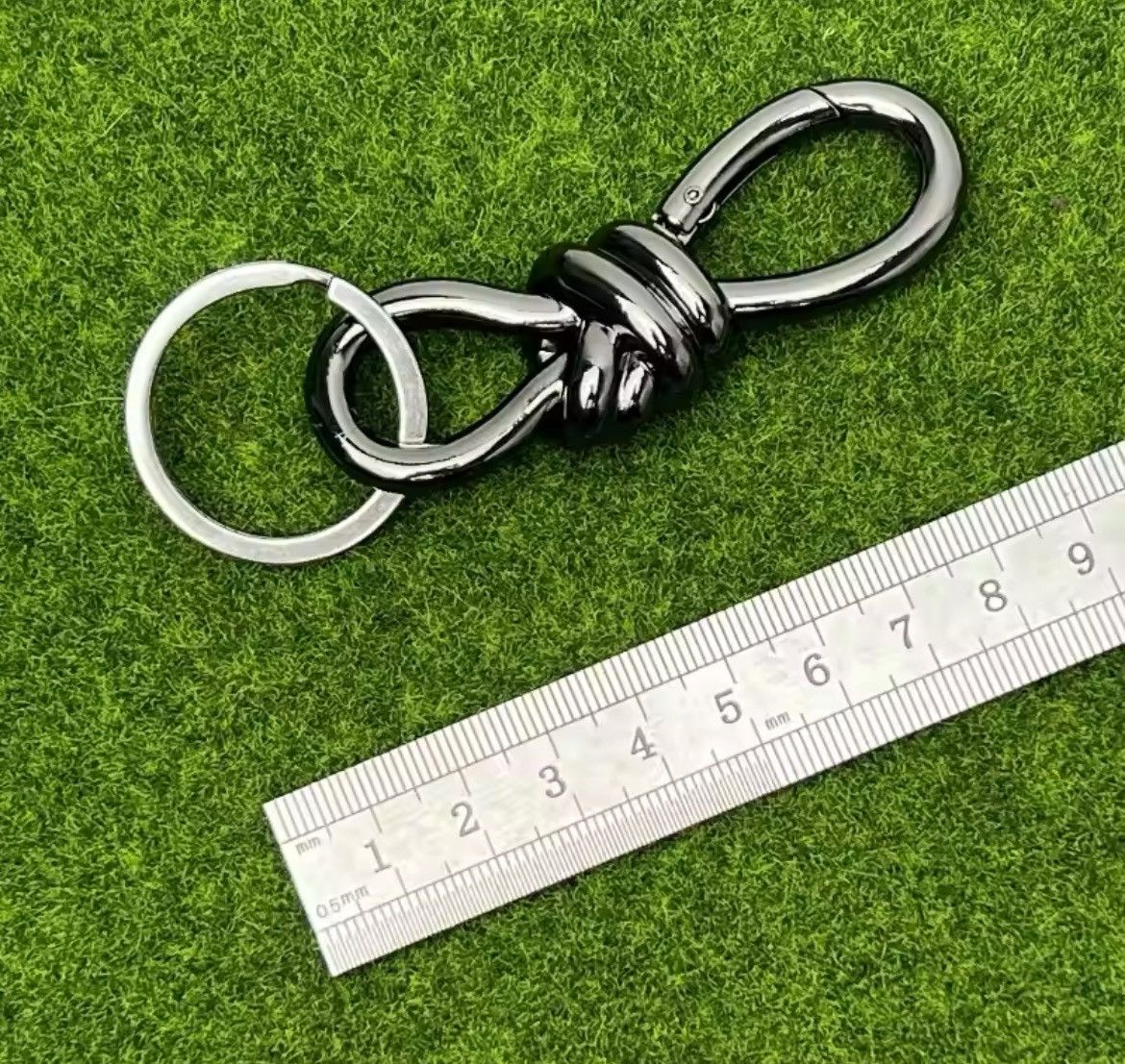 Vintage Black Silver Chain Jeans Carabiner Set Size ONE SIZE - 2 Thumbnail