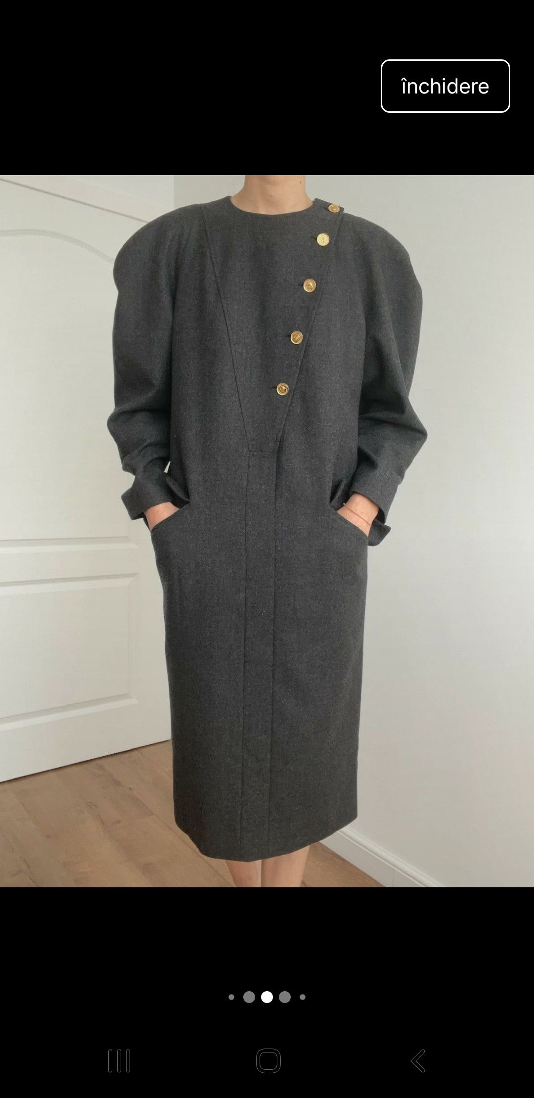 Chanel Rare Vintage Chanel Boutique Grey Wool Dress Size M / US 6-8 / IT 42-44 - 4 Thumbnail