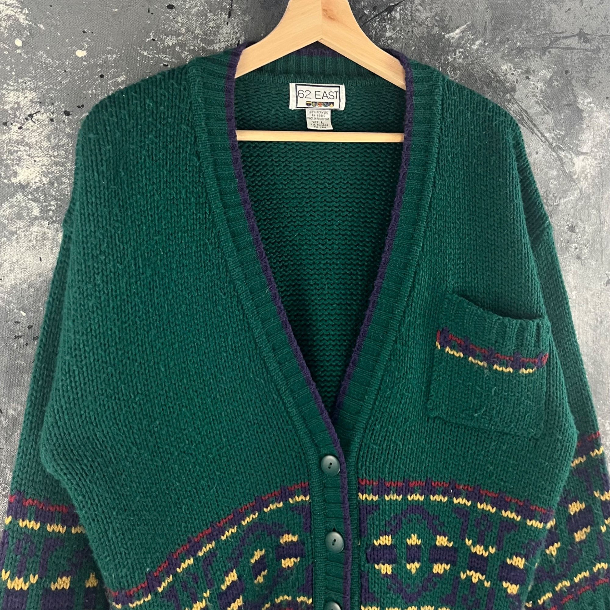 Vintage Vintage 90’s Geometric cardigan Size US M / EU 48-50 / 2 - 2 Thumbnail
