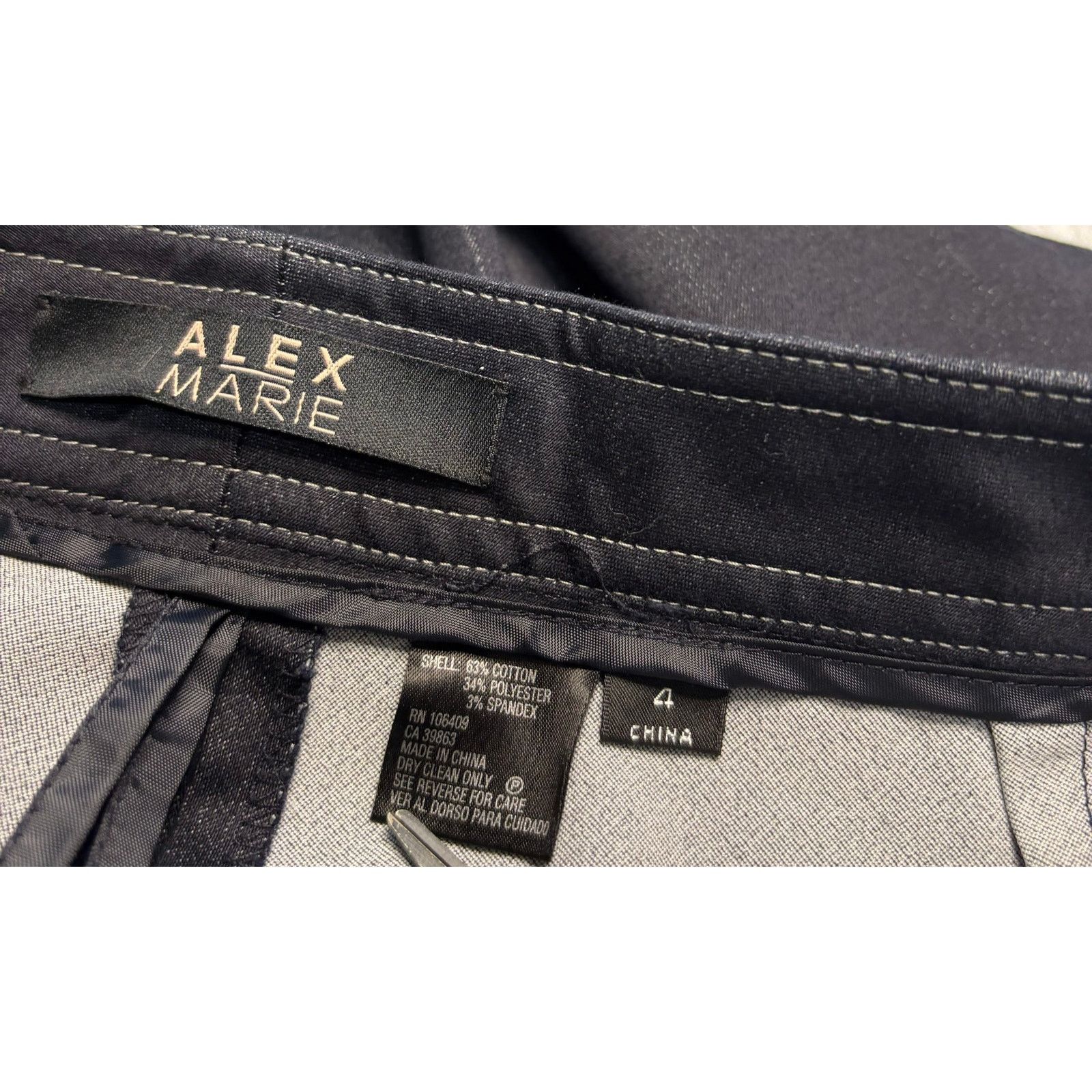 Other Alex Marie Navy Trousers Size 4 Stretch Cotton Blend Size 27" / US 4 / IT 40 - 4 Thumbnail