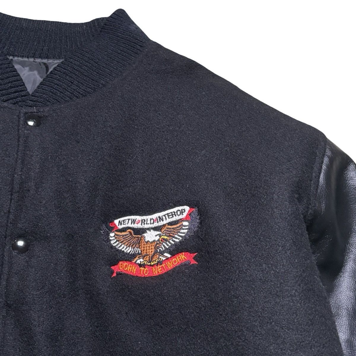 Other MV Sports Triple Black Leather Wool Varsity Bomber Biker XL Size US XL / EU 56 / 4 - 2 Thumbnail