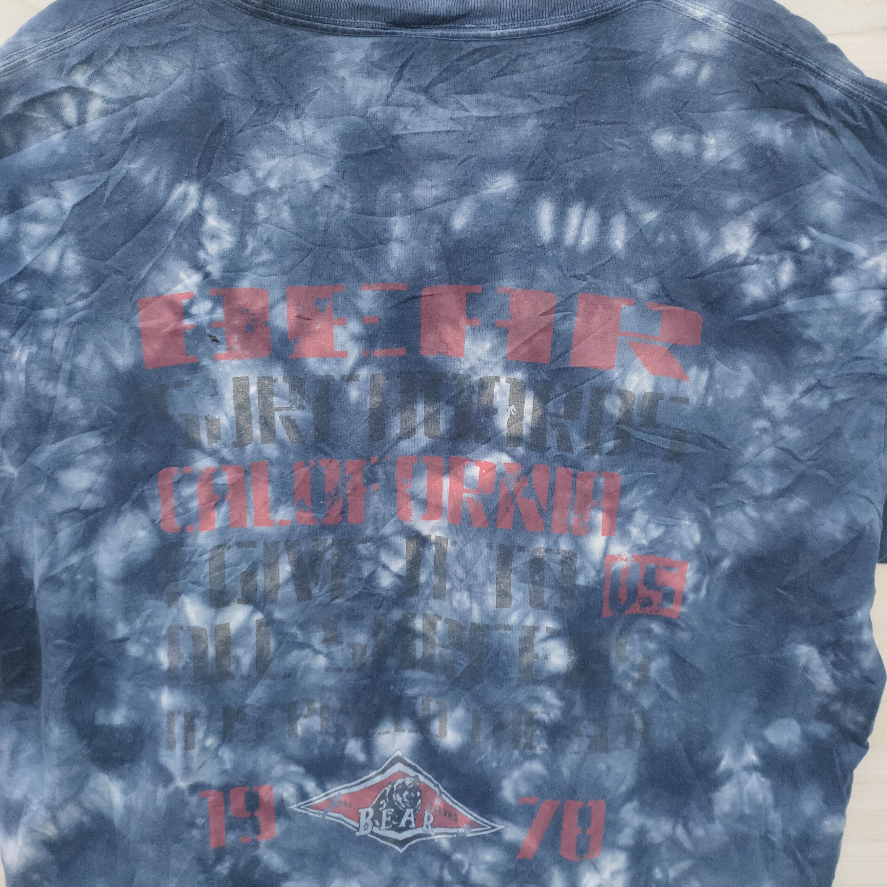 Sun Surf Bear Surfboards Blue Tie-Dye Surfwear, Acid Wash Tee Size US XXL / EU 58 / 5 - 8 Thumbnail
