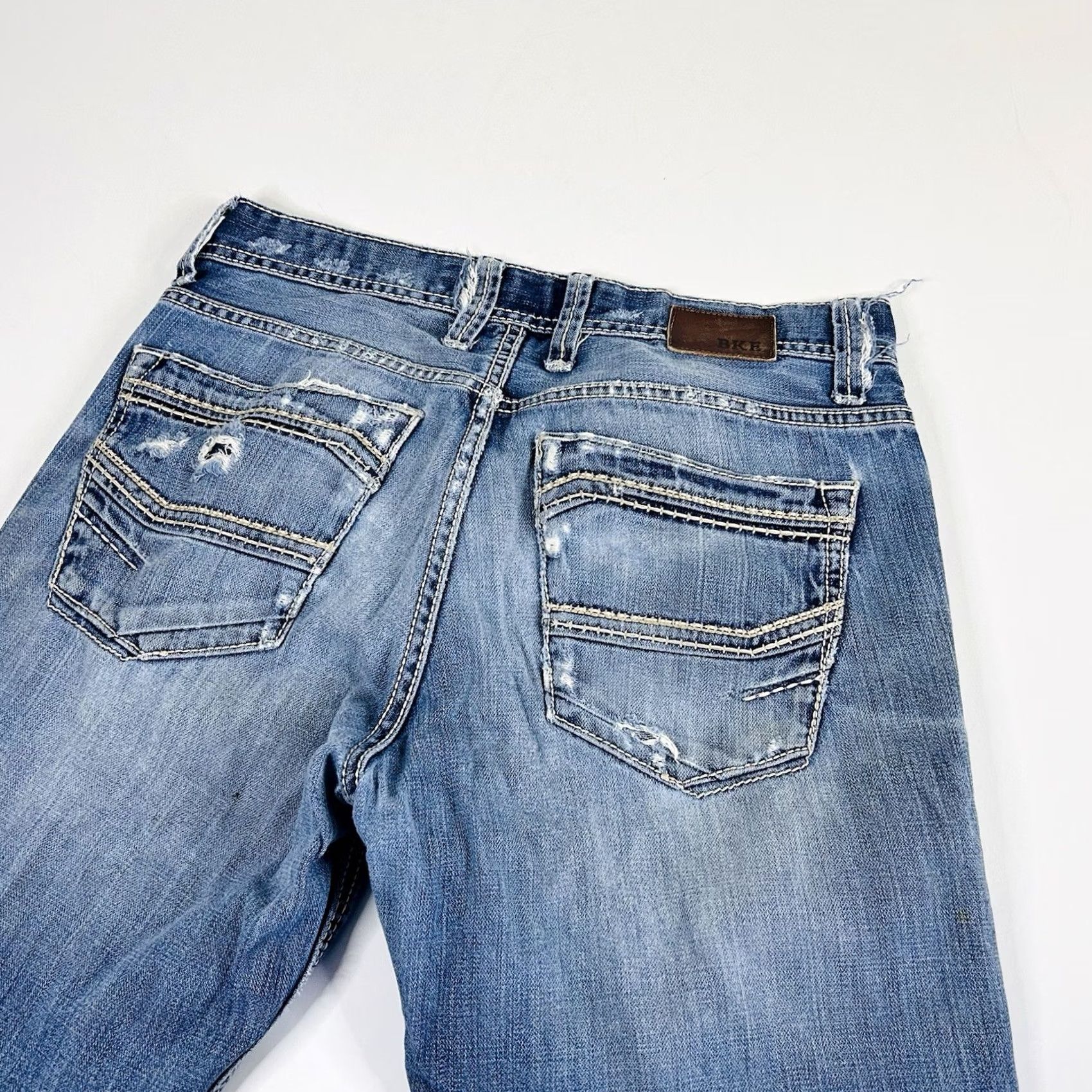 BKE BKE Denim Jake 30R Straight Leg Jeans 100% Cotton Blue Distressed Mens Regular Size 30 Inseam 31 in Size US 30 / EU 46 - 6 Thumbnail